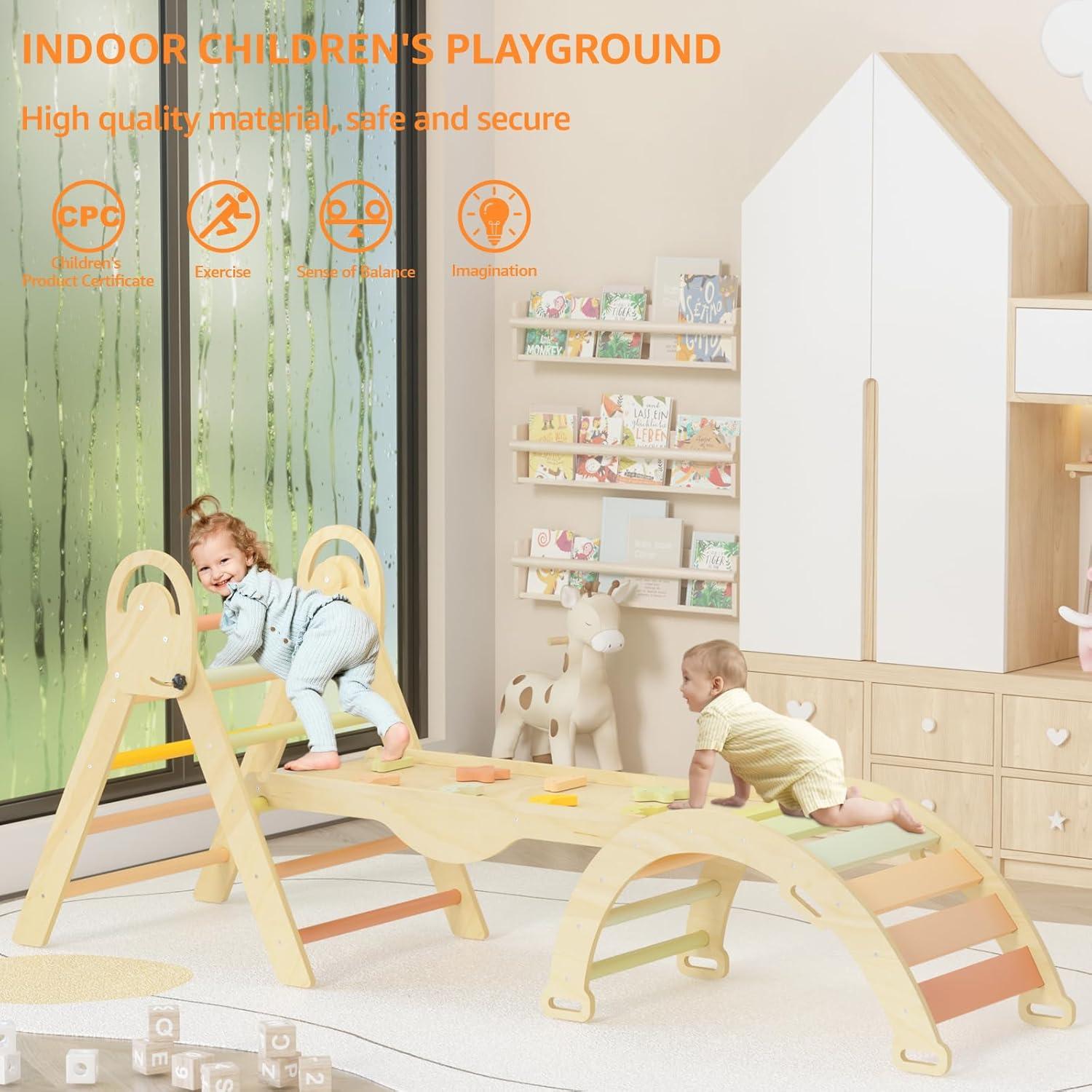 Conjunto Triángulo Pikler Investfun con Cojín y 2 Coches