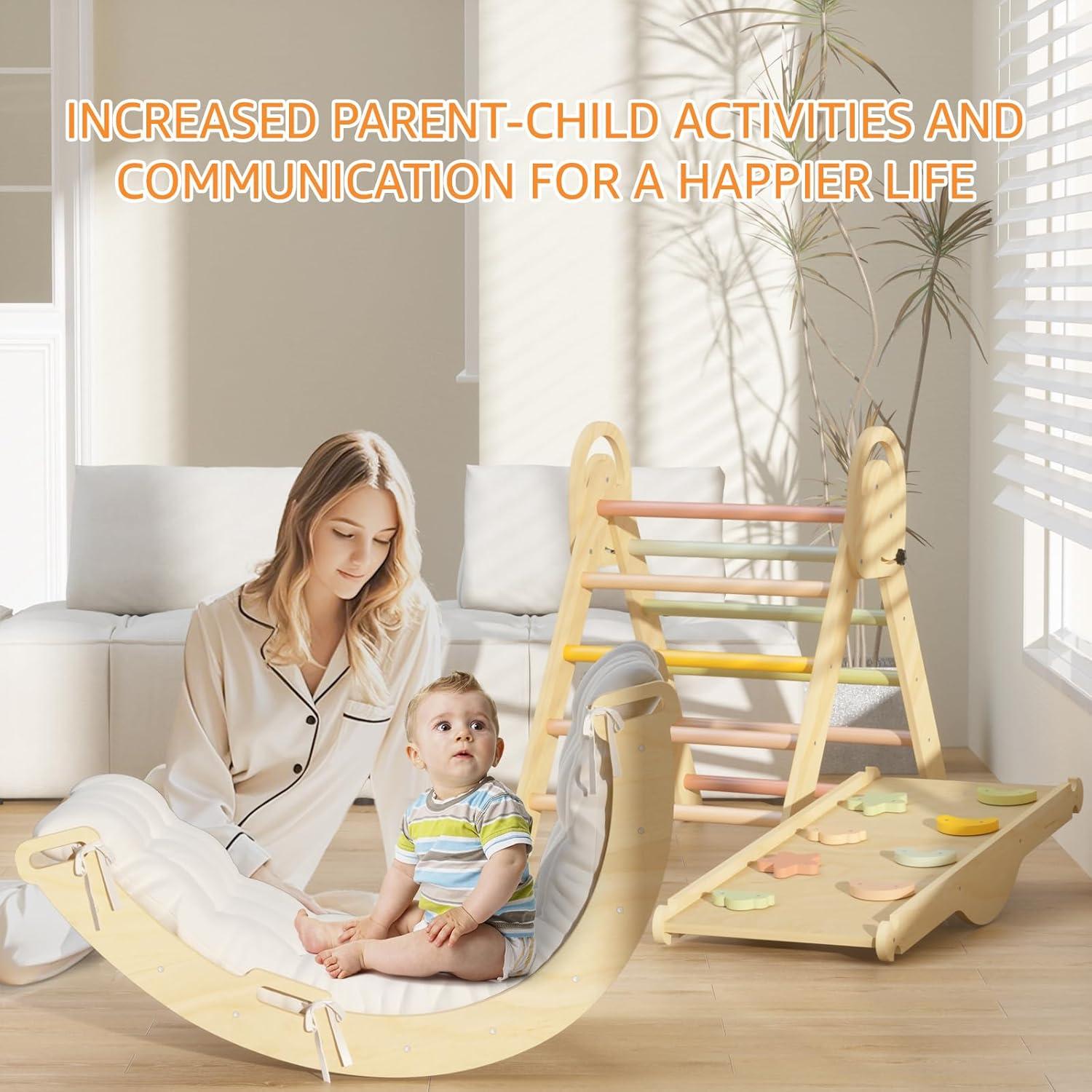 Conjunto Triángulo Pikler Investfun con Cojín y 2 Coches