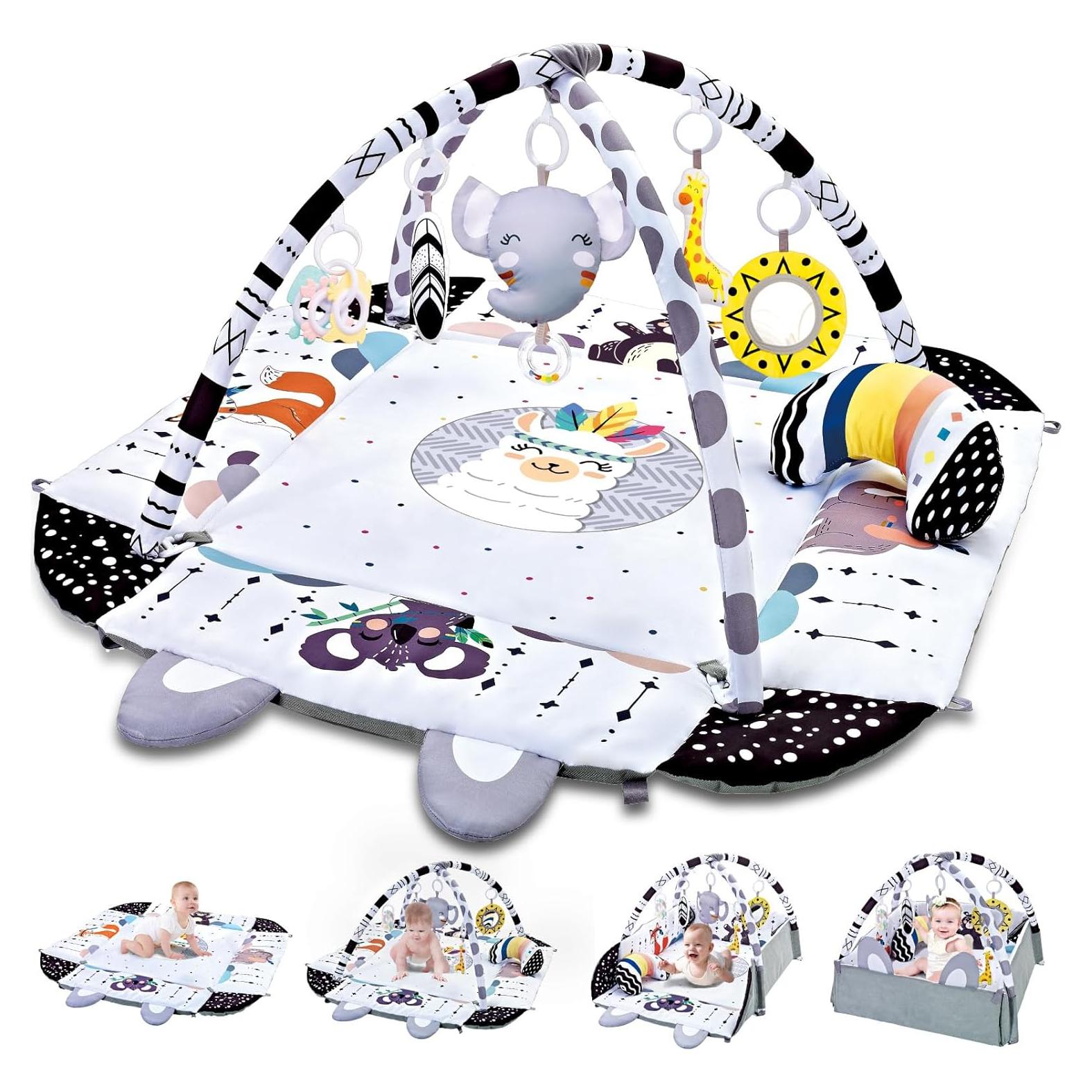 Alfombra de Juego para Bebés 8 en 1 con Juguetes Desmontables