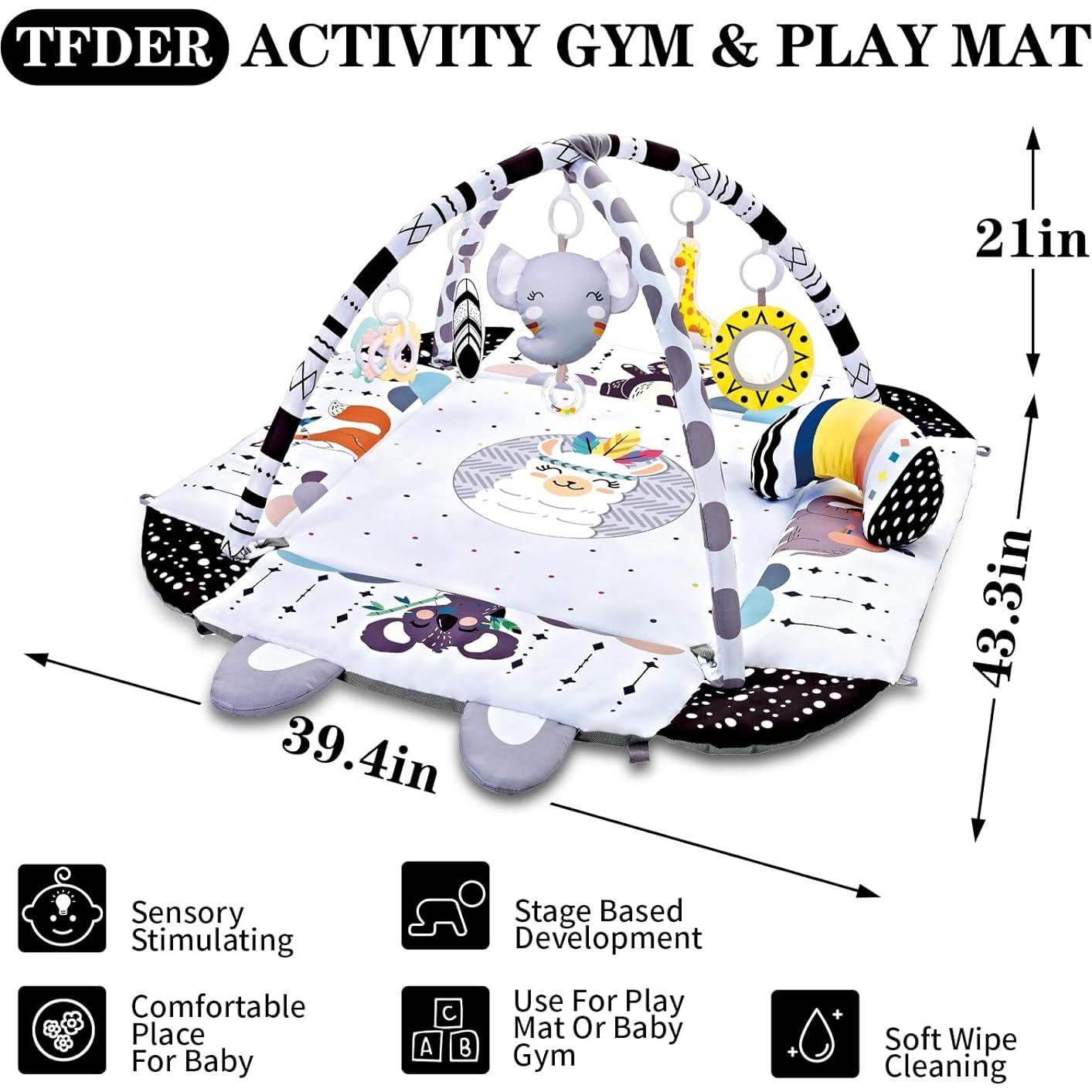 Alfombra de Juego para Bebés 8 en 1 con Juguetes Desmontables