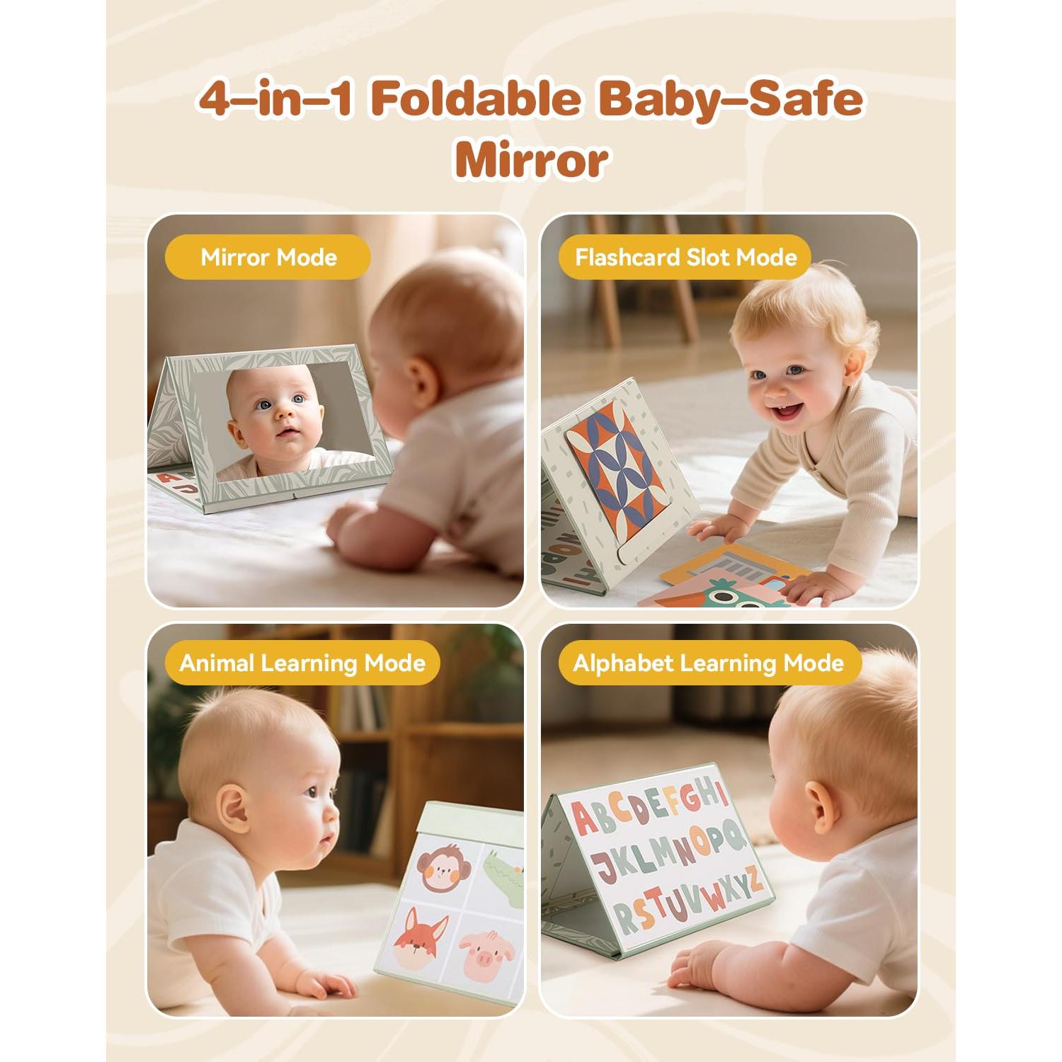 Gimnasio de Juego de Madera Montessori con 6 Juguetes para Bebés