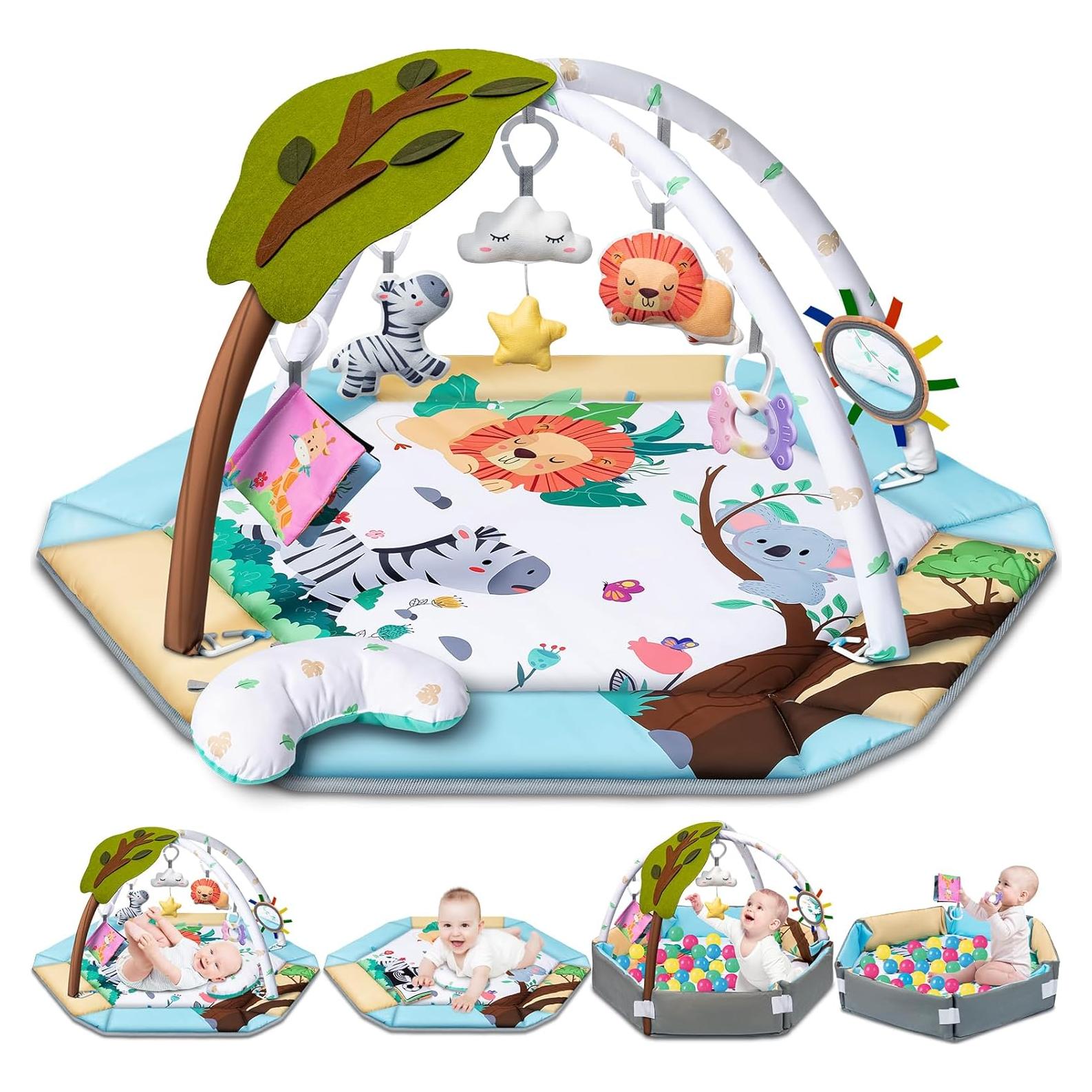 Alfombra de Juego para Bebés Jyusmile 8 en 1 con Juguetes