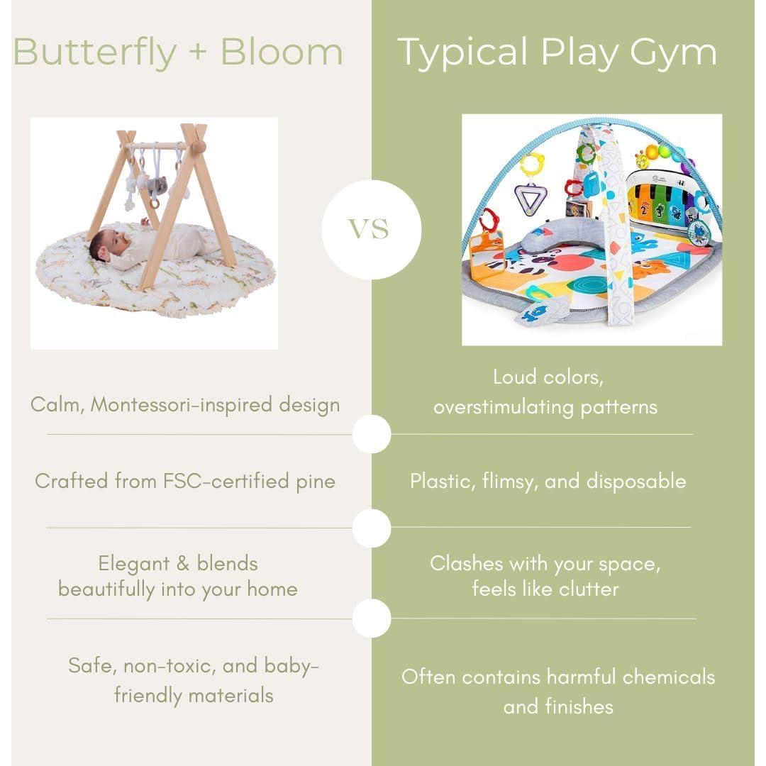Gimnasio de Madera Premium Butterfly + Bloom para Bebés 0-12 Meses