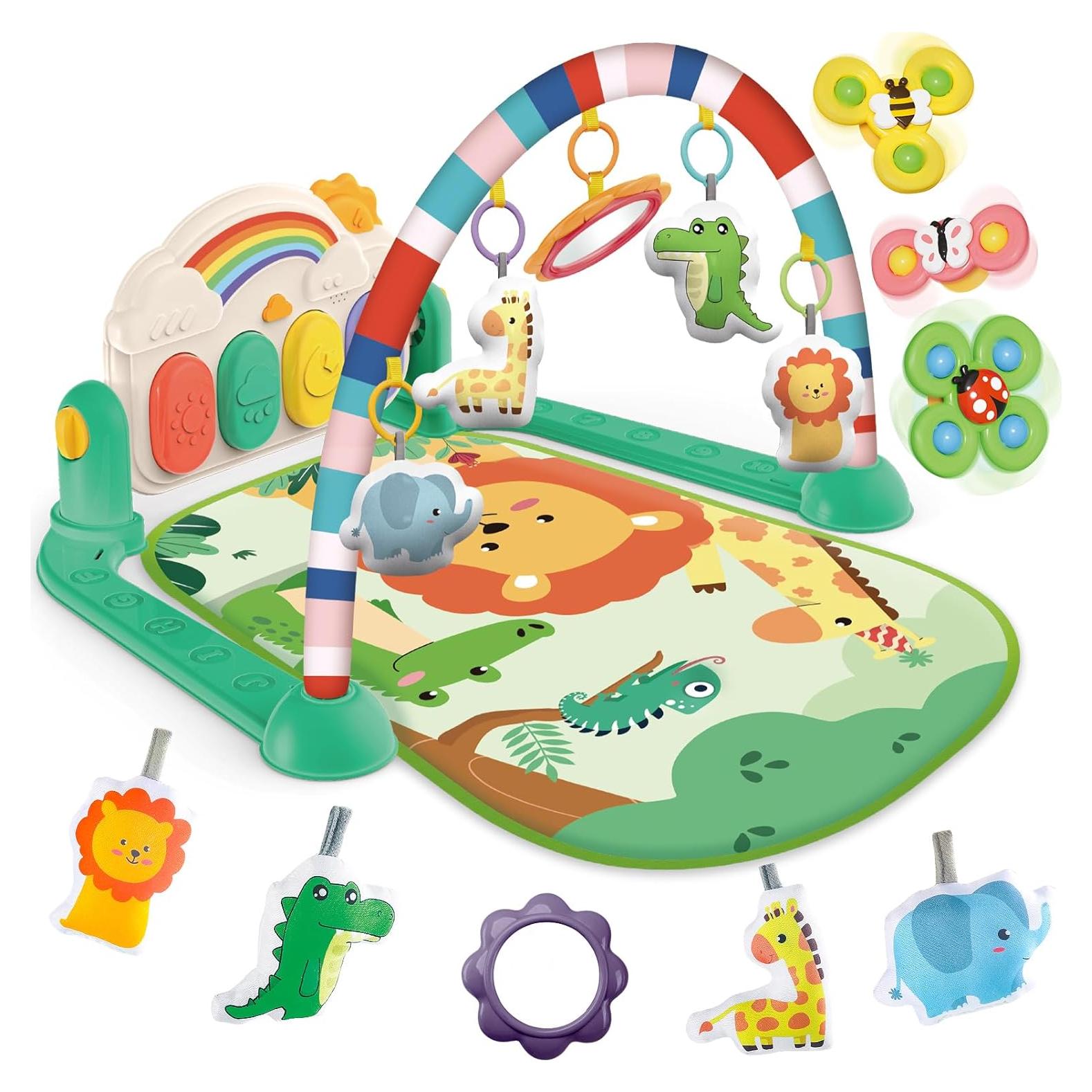 Alfombra de Juego para Bebés Verde - Gimnasio de Actividades