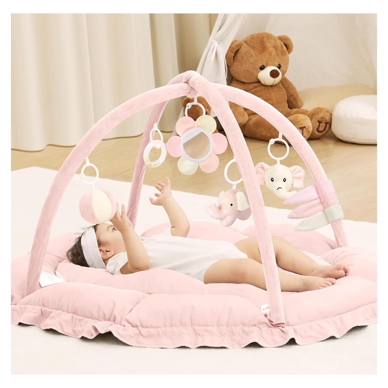 Alfombra de Juego 5 en 1 ANGELBLISS Rosa con Juguetes