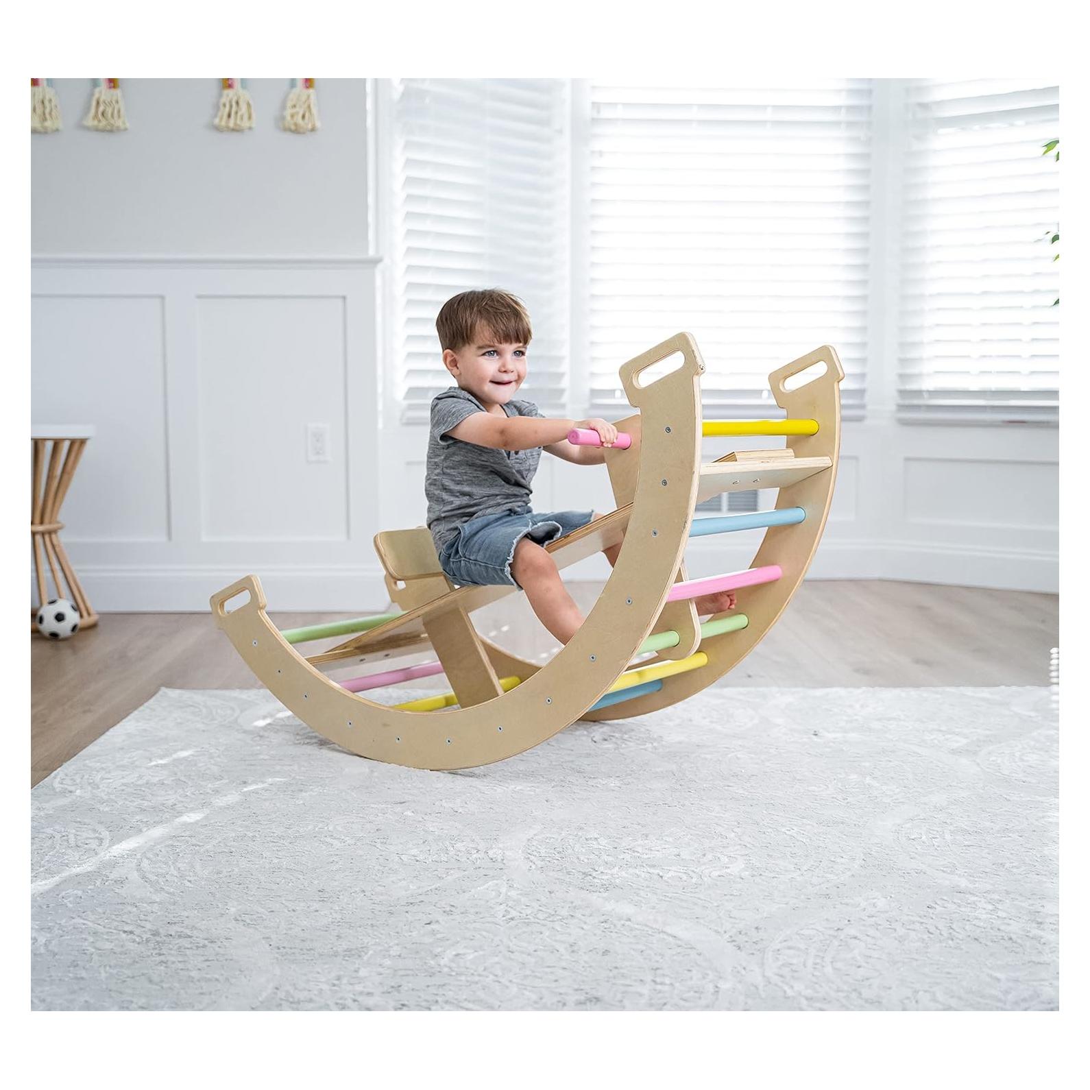 Avenlur Bailis 3-en-1: Balancín, Arco de Escalada y Mecedor