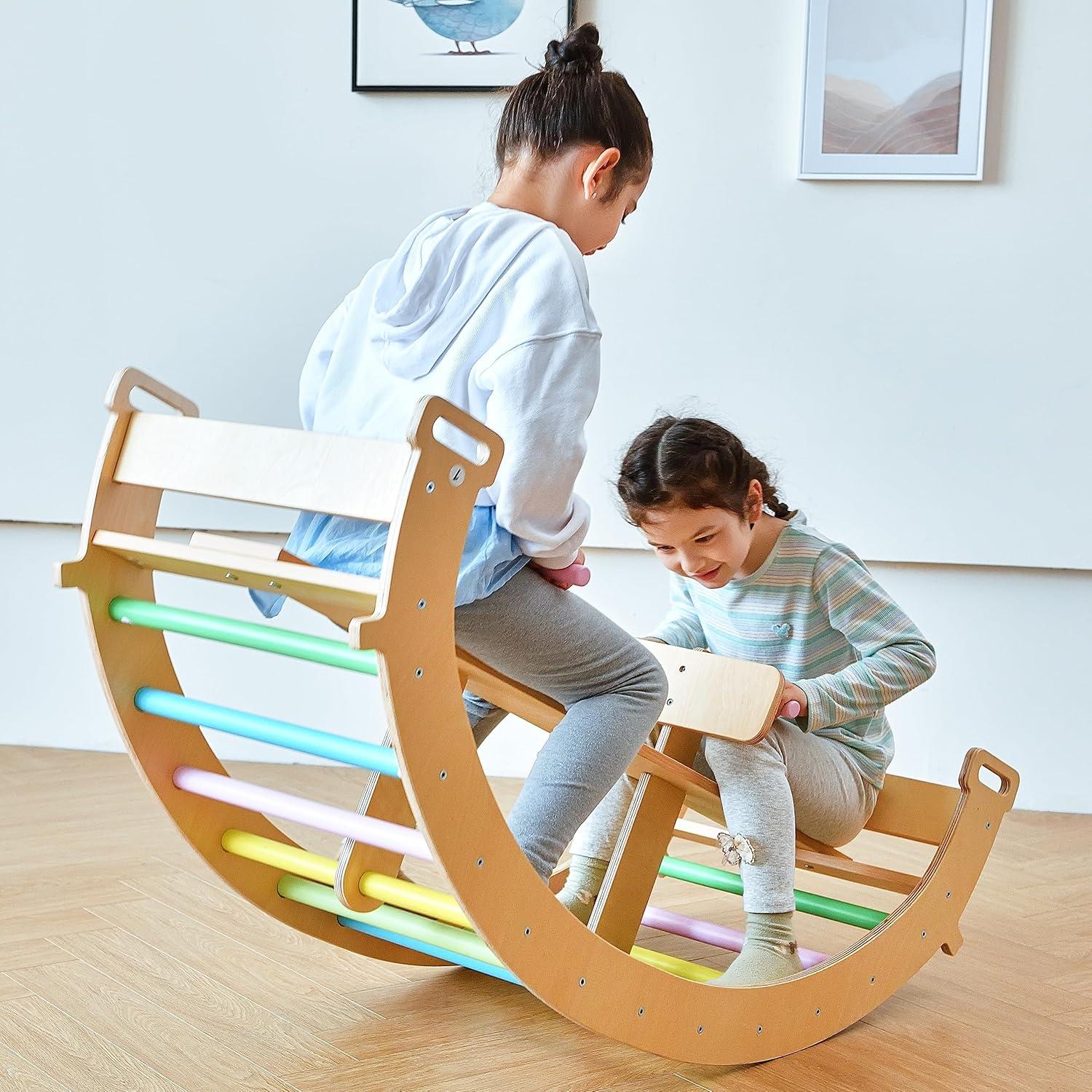 Avenlur Bailis 3-en-1: Balancín, Arco de Escalada y Mecedor