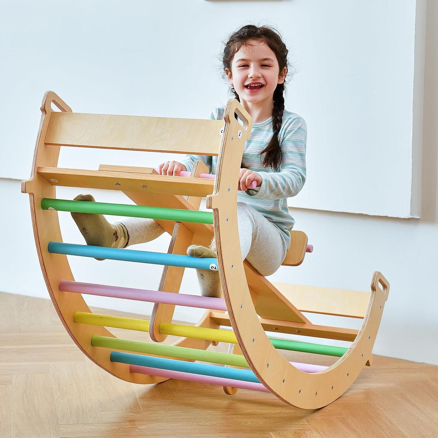 Avenlur Bailis 3-en-1: Balancín, Arco de Escalada y Mecedor