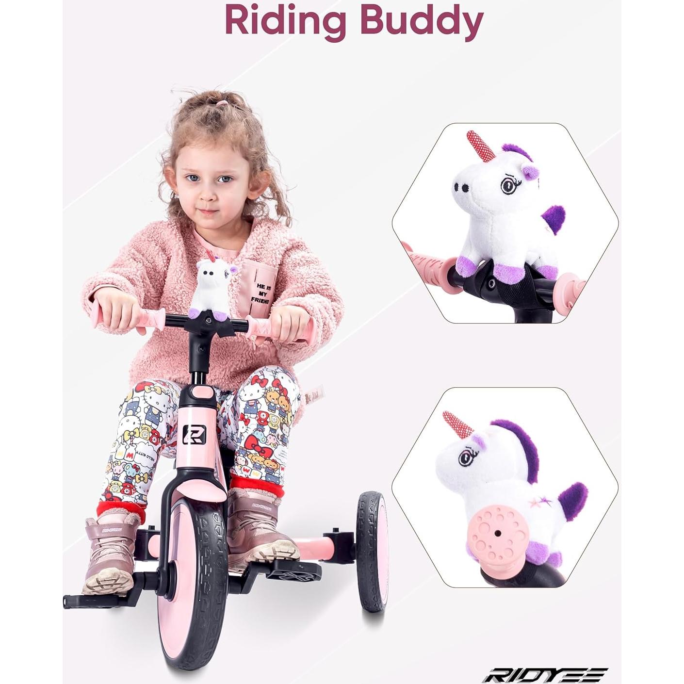 Triciclo 5-en-1 RIDYEE Rosa para Niños 1.5-3 Años