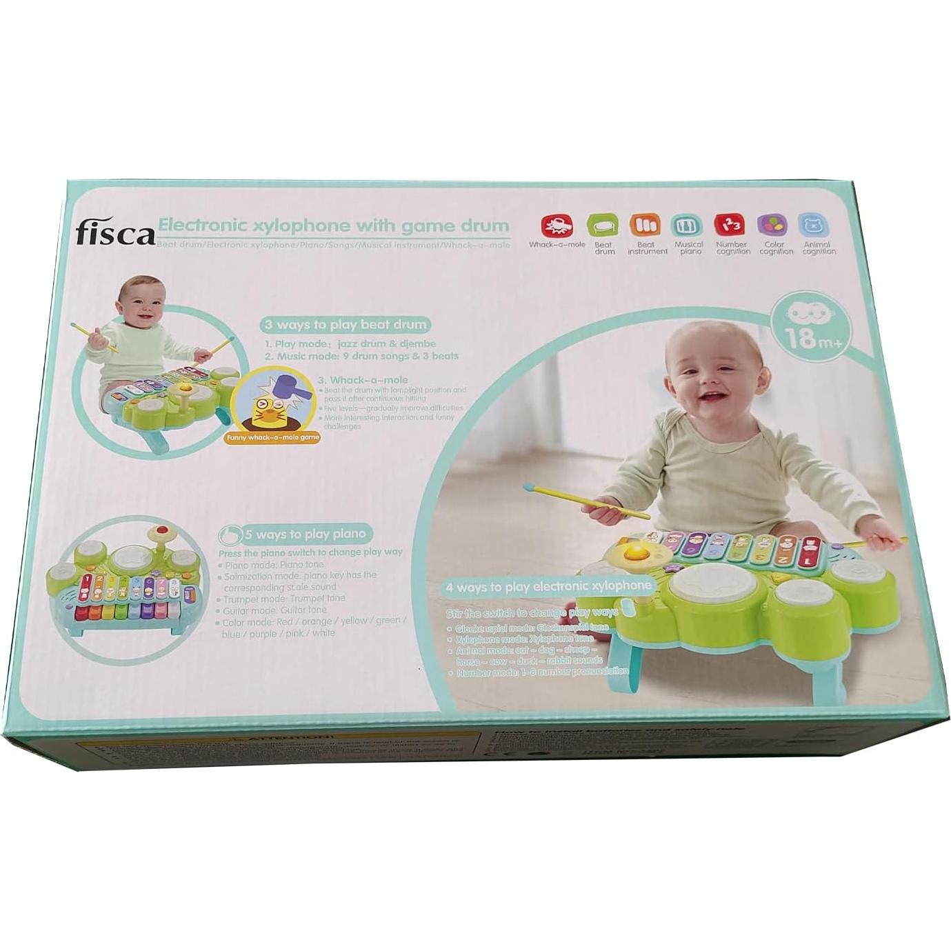 Juguete Musical 3 en 1 Fisca - Teclado, Batería y Xilófono