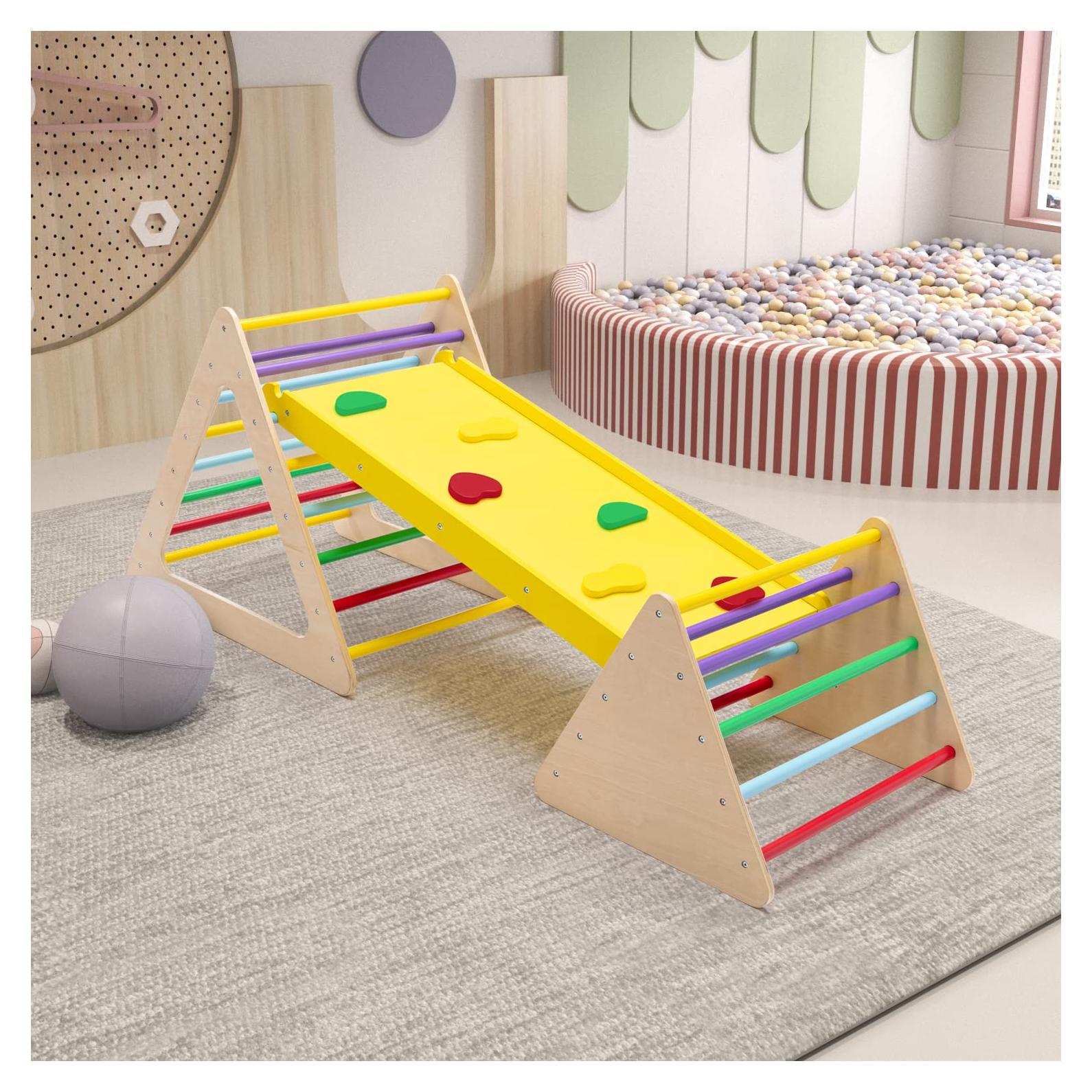 Escalador Triangular Wonline 3 en 1 de Madera para Niños