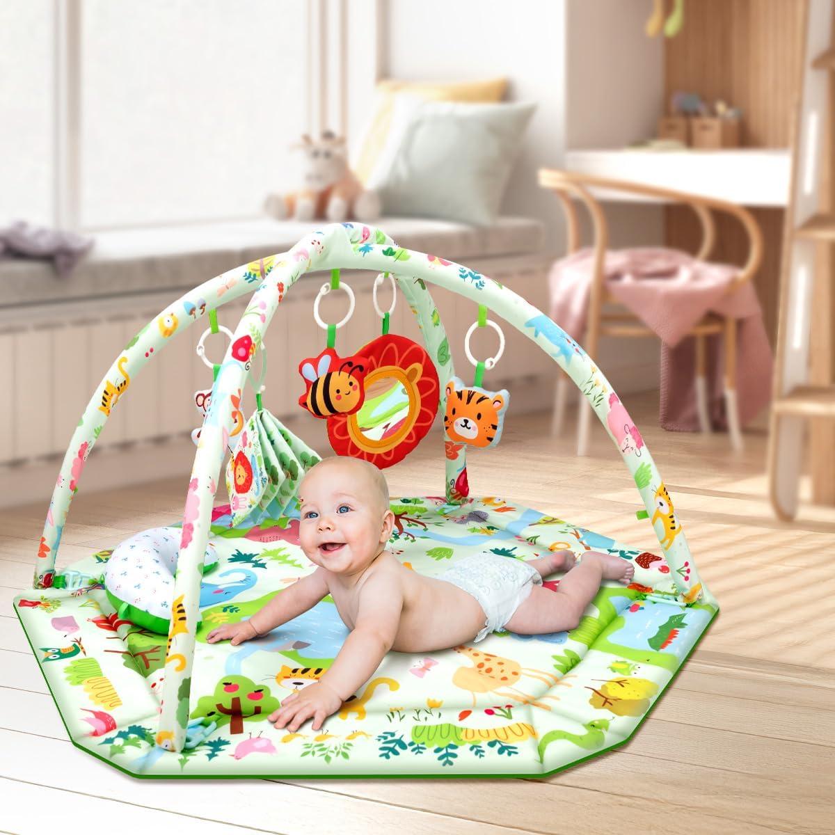 Alfombra de Juego para Bebés Lulunemo BG002 - 110x97cm con 6 Juguetes