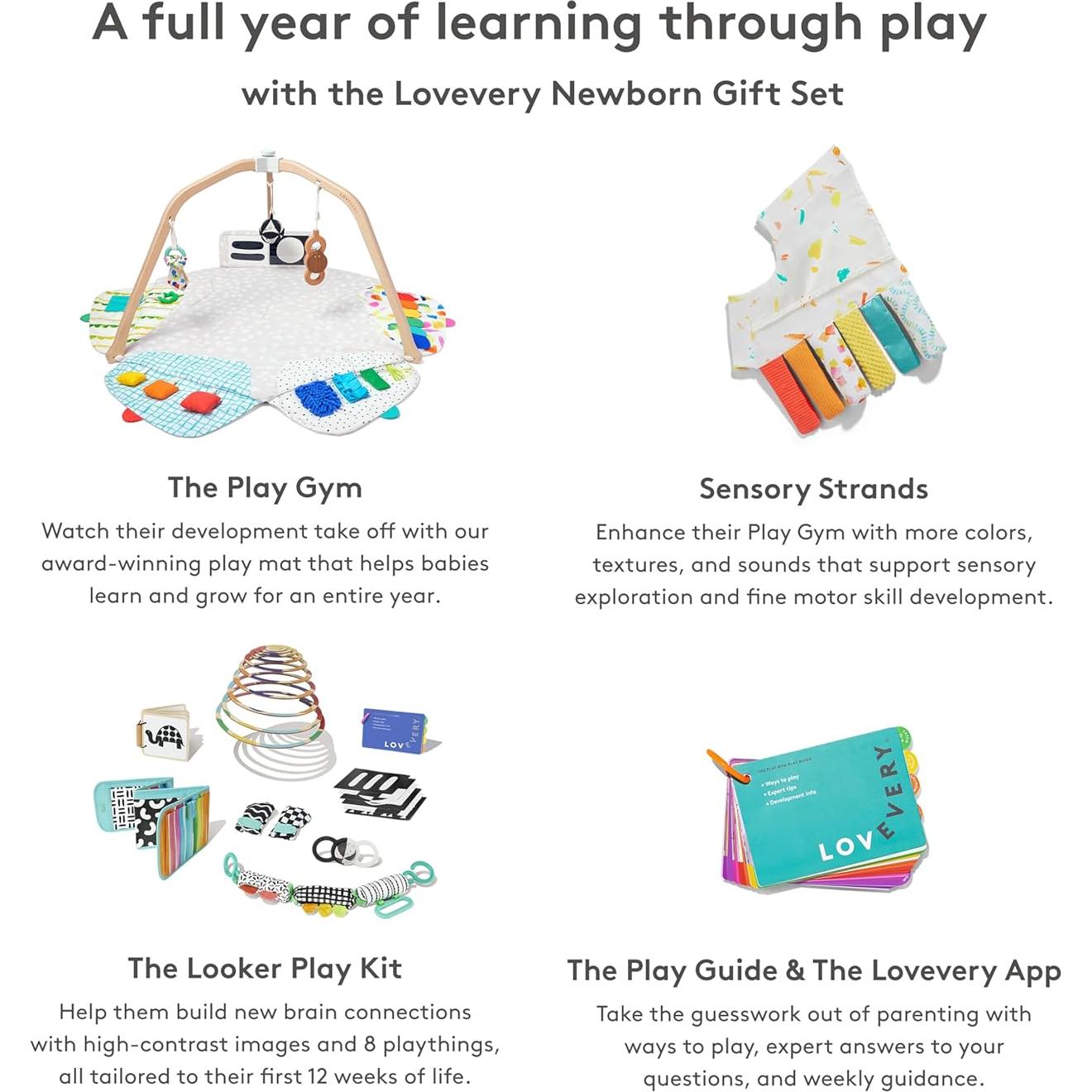 Conjunto de Regalo para Recién Nacidos Lovevery - Gimnasio de Juego y Kit Looker