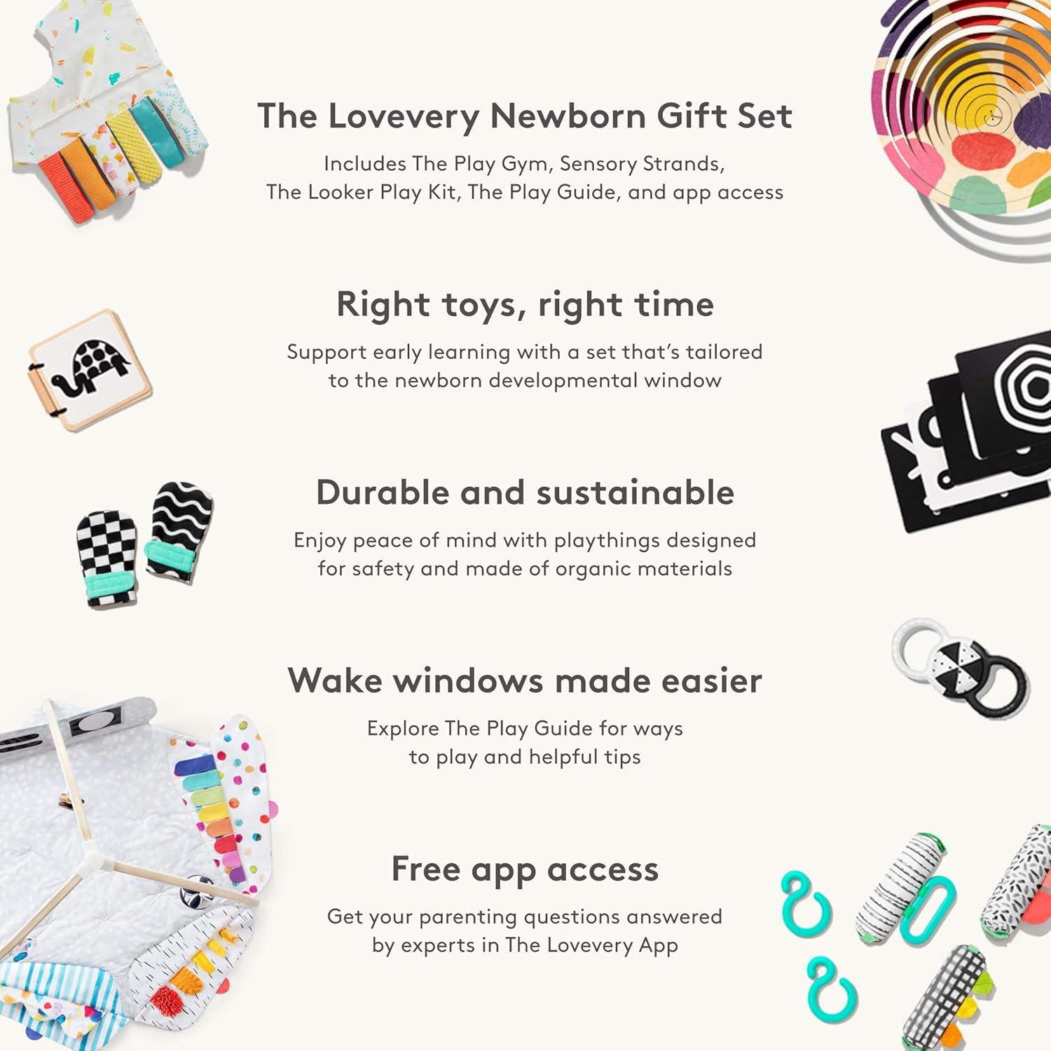 Conjunto de Regalo para Recién Nacidos Lovevery - Gimnasio de Juego y Kit Looker