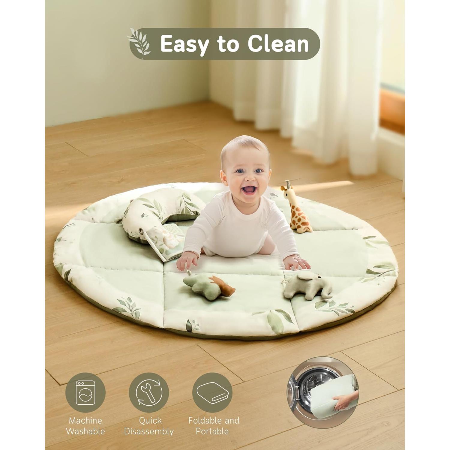 Gimnasio de Juego Fortella para Bebés Verde Salvia con 5 Juguetes