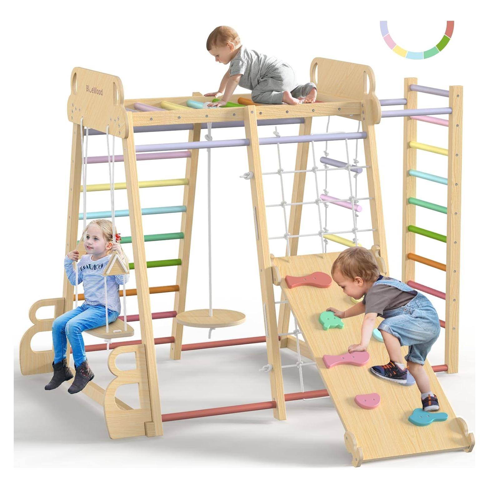 Gimnasio Interior 9-en-1 BlueWood para Niños 2-10 Años