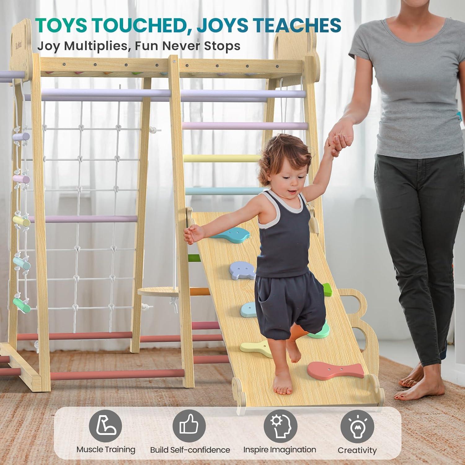 Gimnasio Interior 9-en-1 BlueWood para Niños 2-10 Años