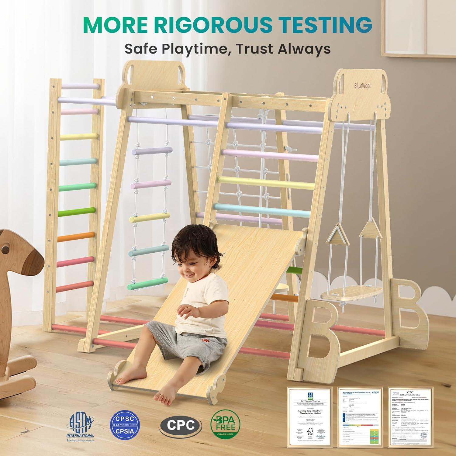 Gimnasio Interior 9-en-1 BlueWood para Niños 2-10 Años