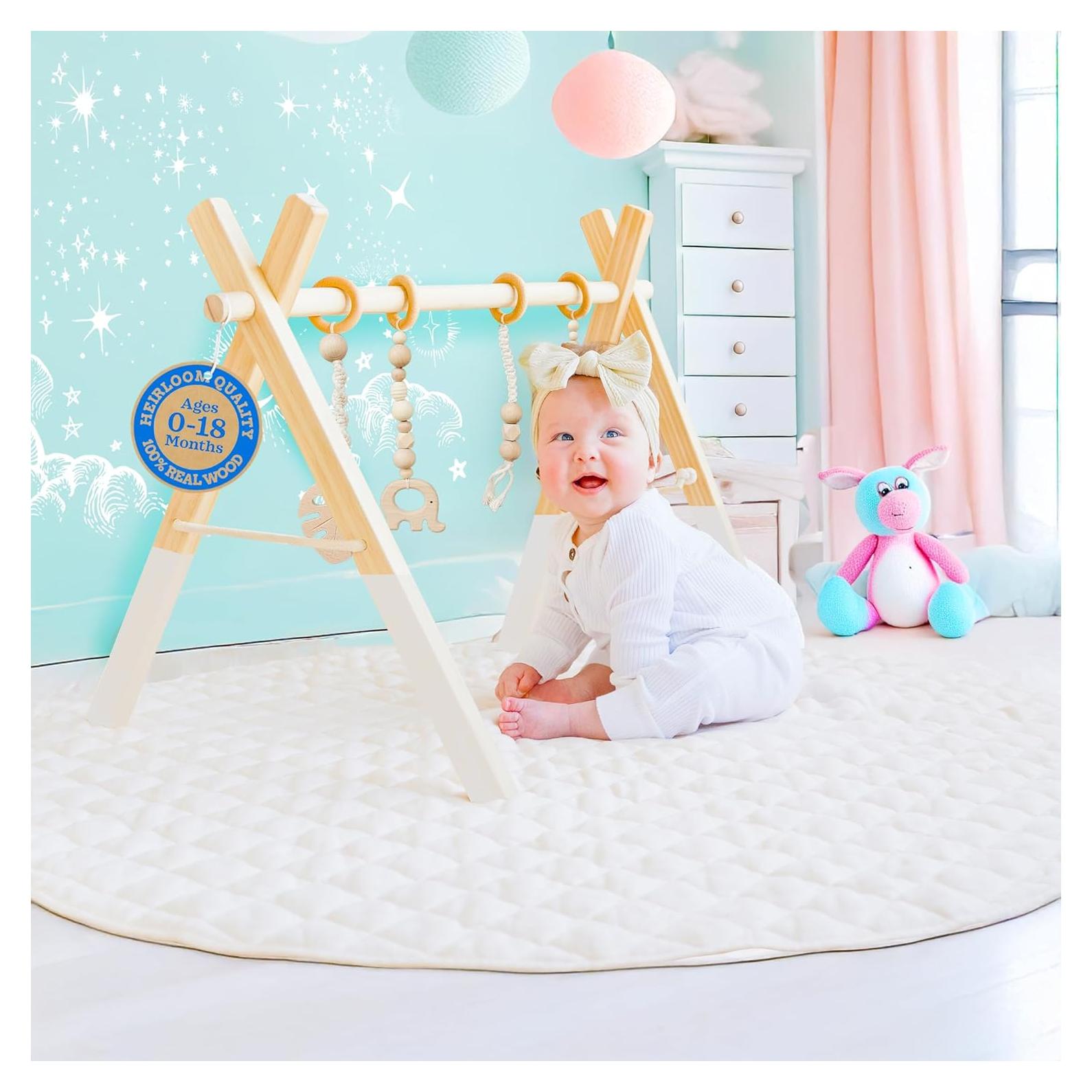 Gimnasio de Juego Poppyseed Play Madera Natural 62x14cm