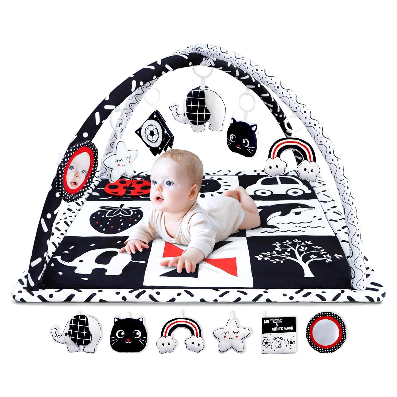 Alfombra de Juego para Bebés Poycuna 88.9x88.9 cm 6 Juguetes