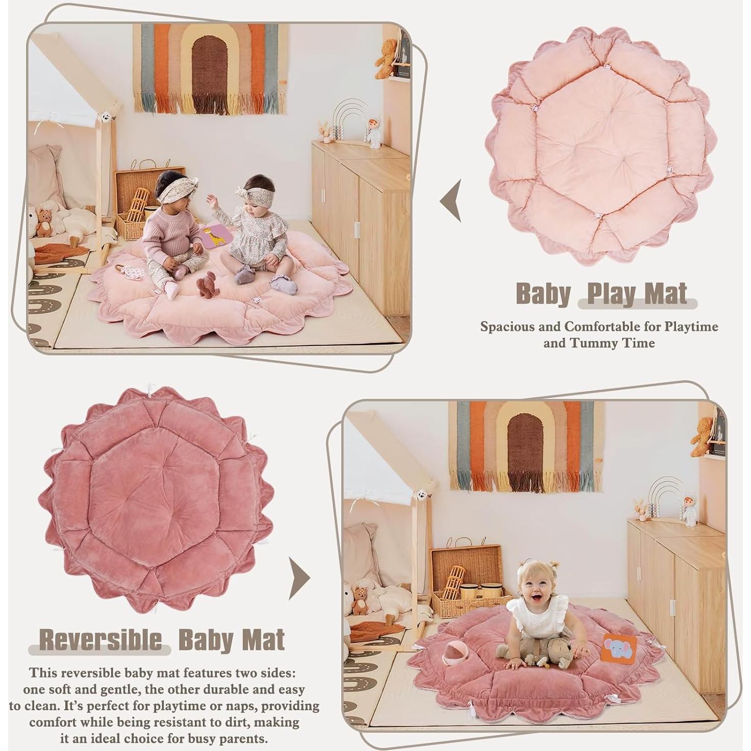 Gimnasio para Bebés 5 en 1 Foryoomi Rosa con 6 Juguetes