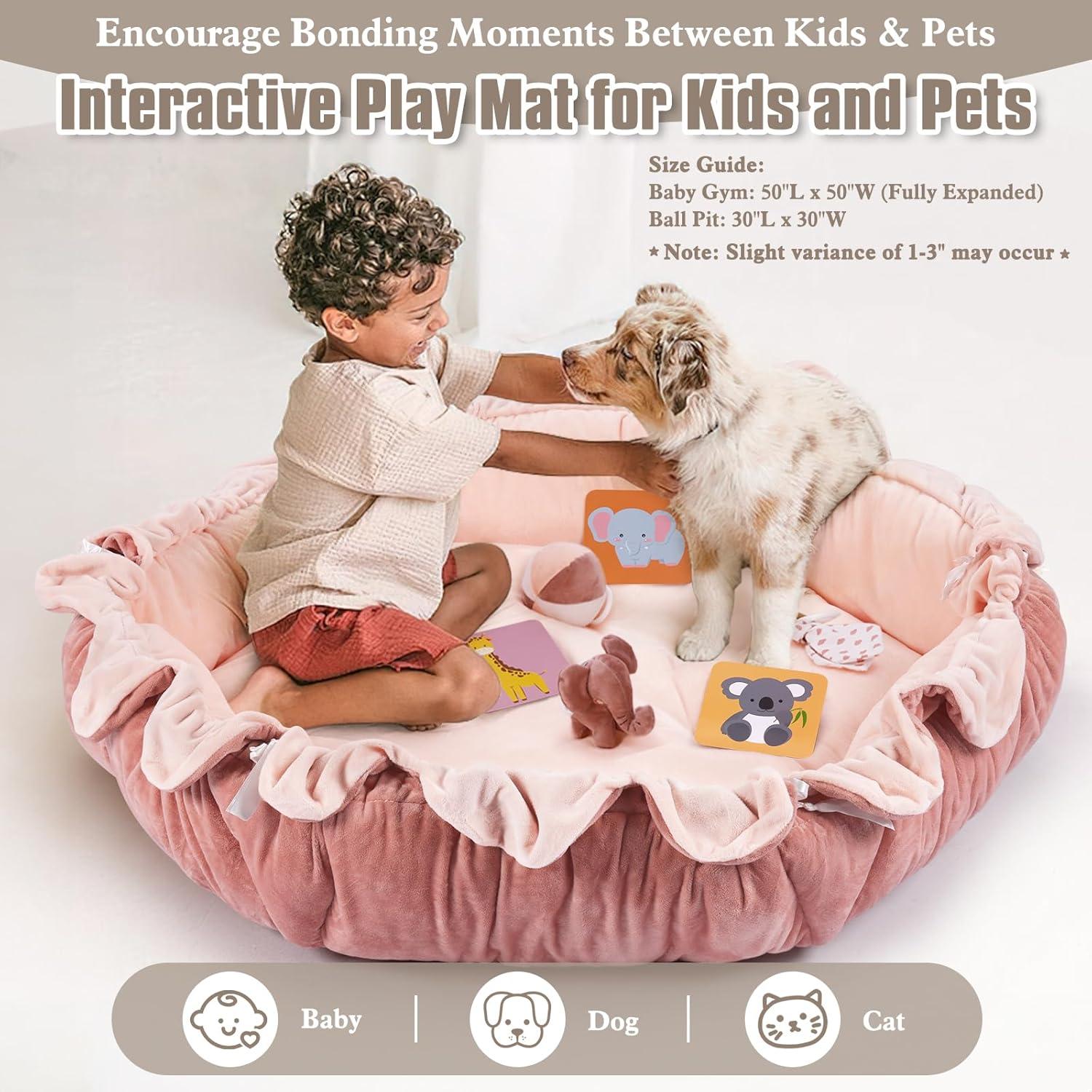 Gimnasio para Bebés 5 en 1 Foryoomi Rosa con 6 Juguetes