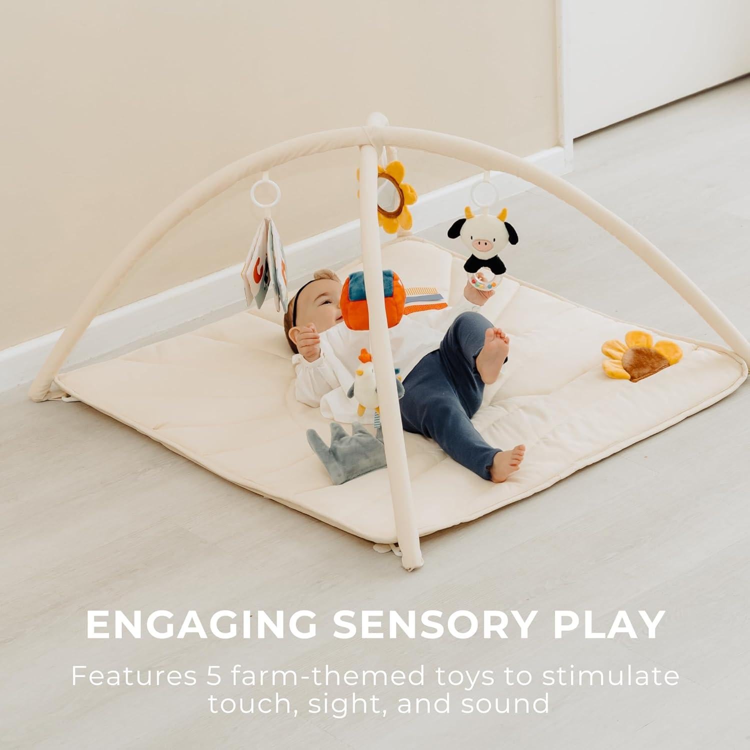 Alfombra de Juego para Bebés ZICOTO Beige 88.9x88.9 cm con Juguetes