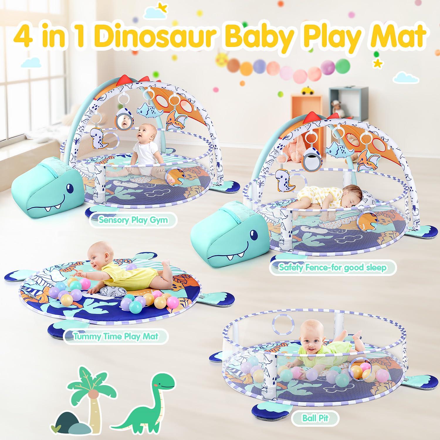 Alfombra de Juego 5-en-1 WeeHomm Dinosaurios 88.9 cm Lavable