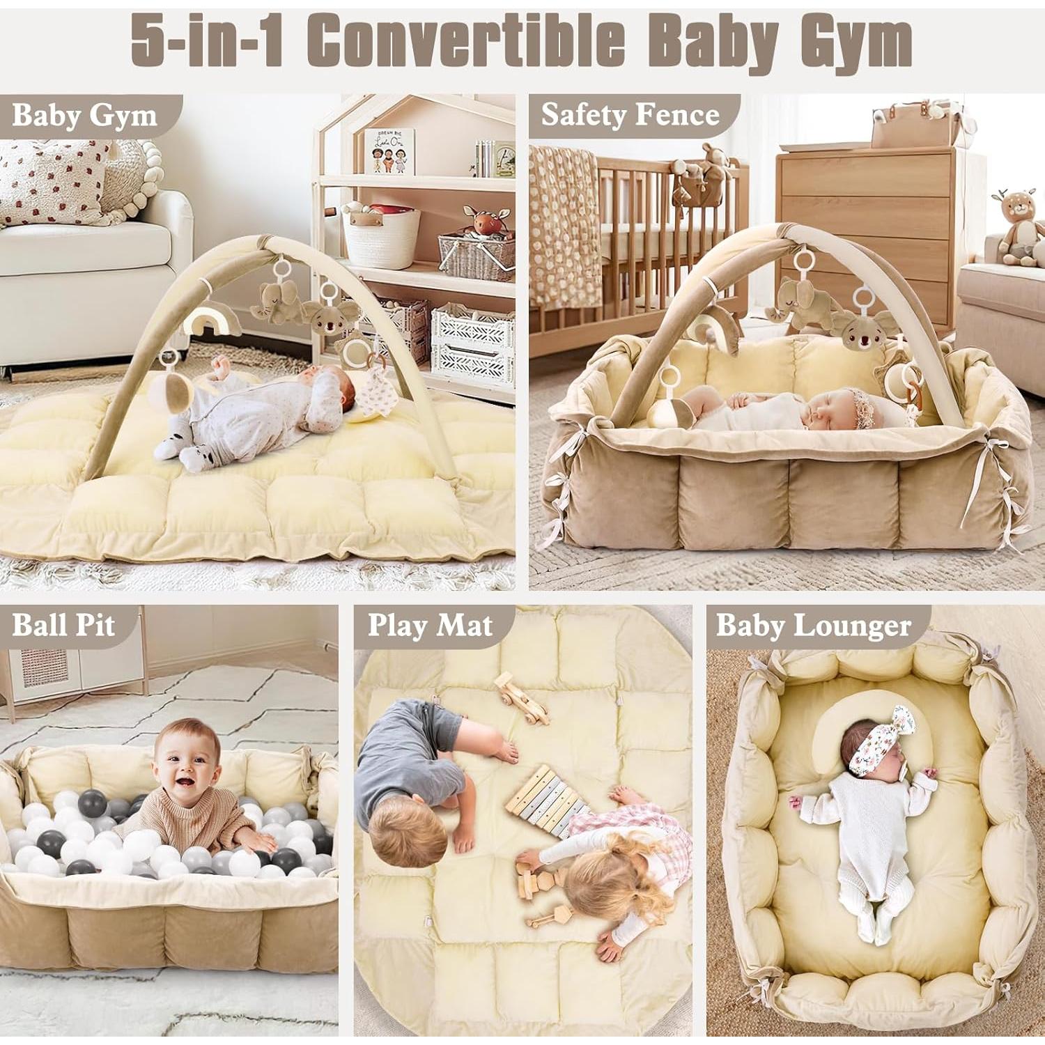 Gimnasio de Juego 5-en-1 Foryoomi Crema para Bebés