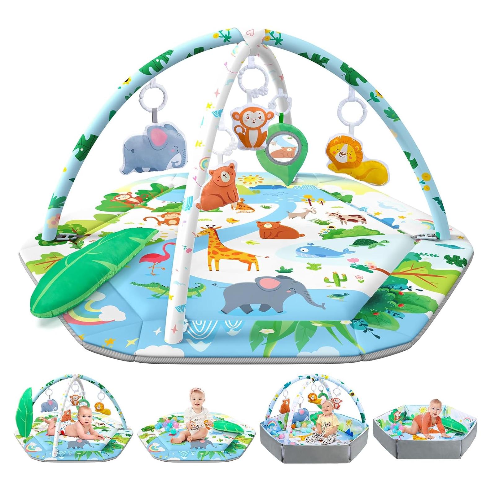 Alfombra de Juego ZFDEBY 8-en-1 para Bebés Multicolor