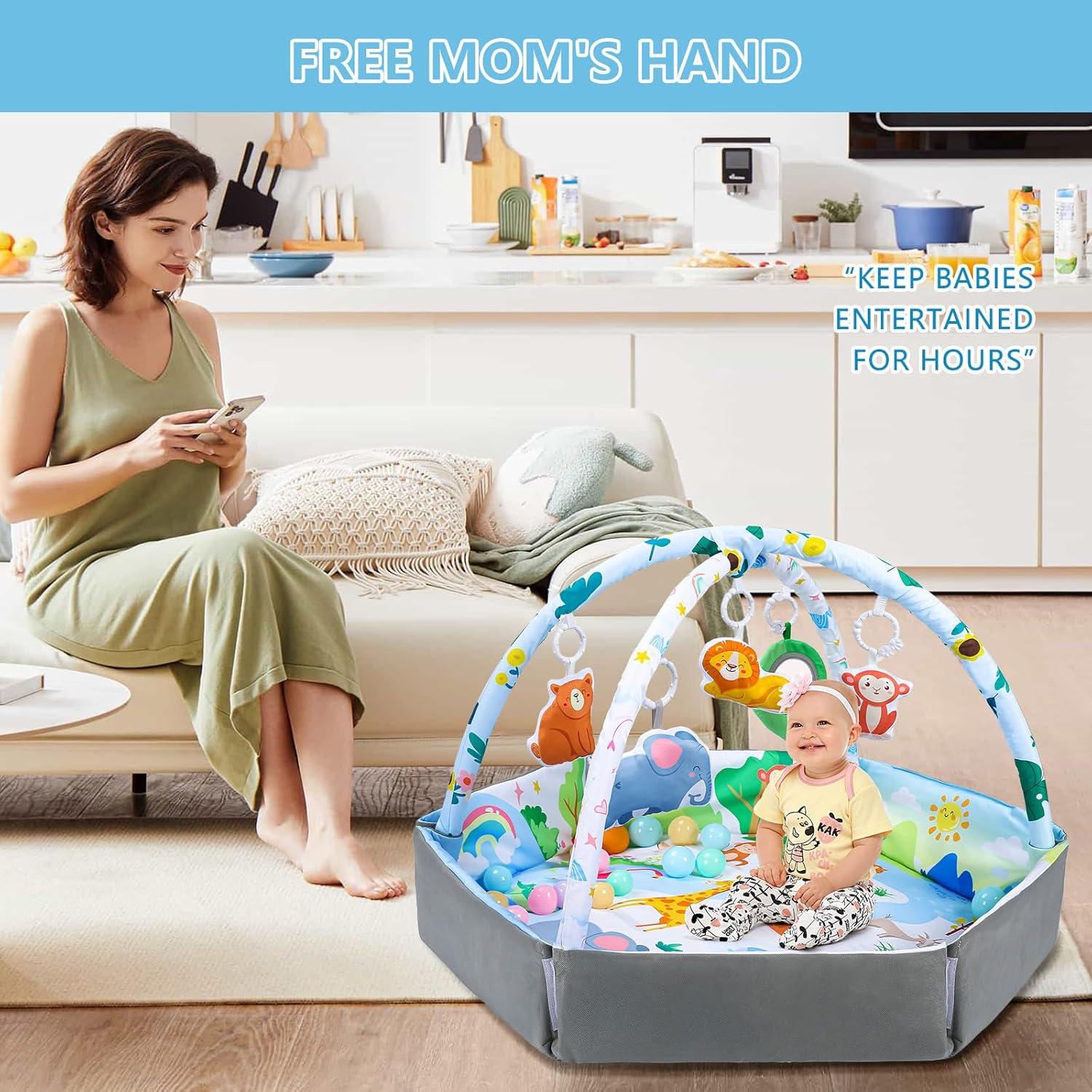 Alfombra de Juego ZFDEBY 8-en-1 para Bebés Multicolor