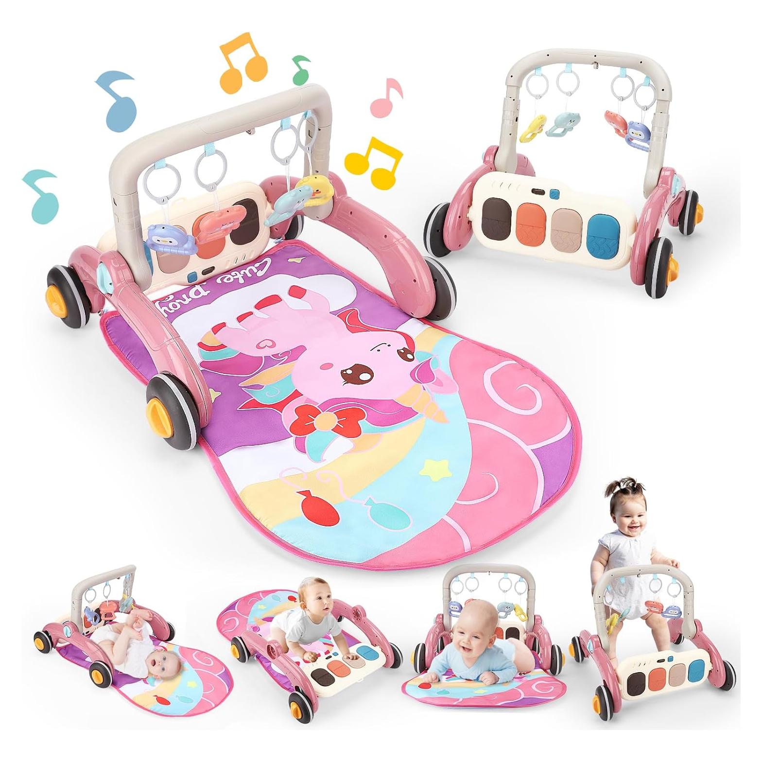 Gimnasio de Juego para Bebés Rosa - Andador y Piano Musical