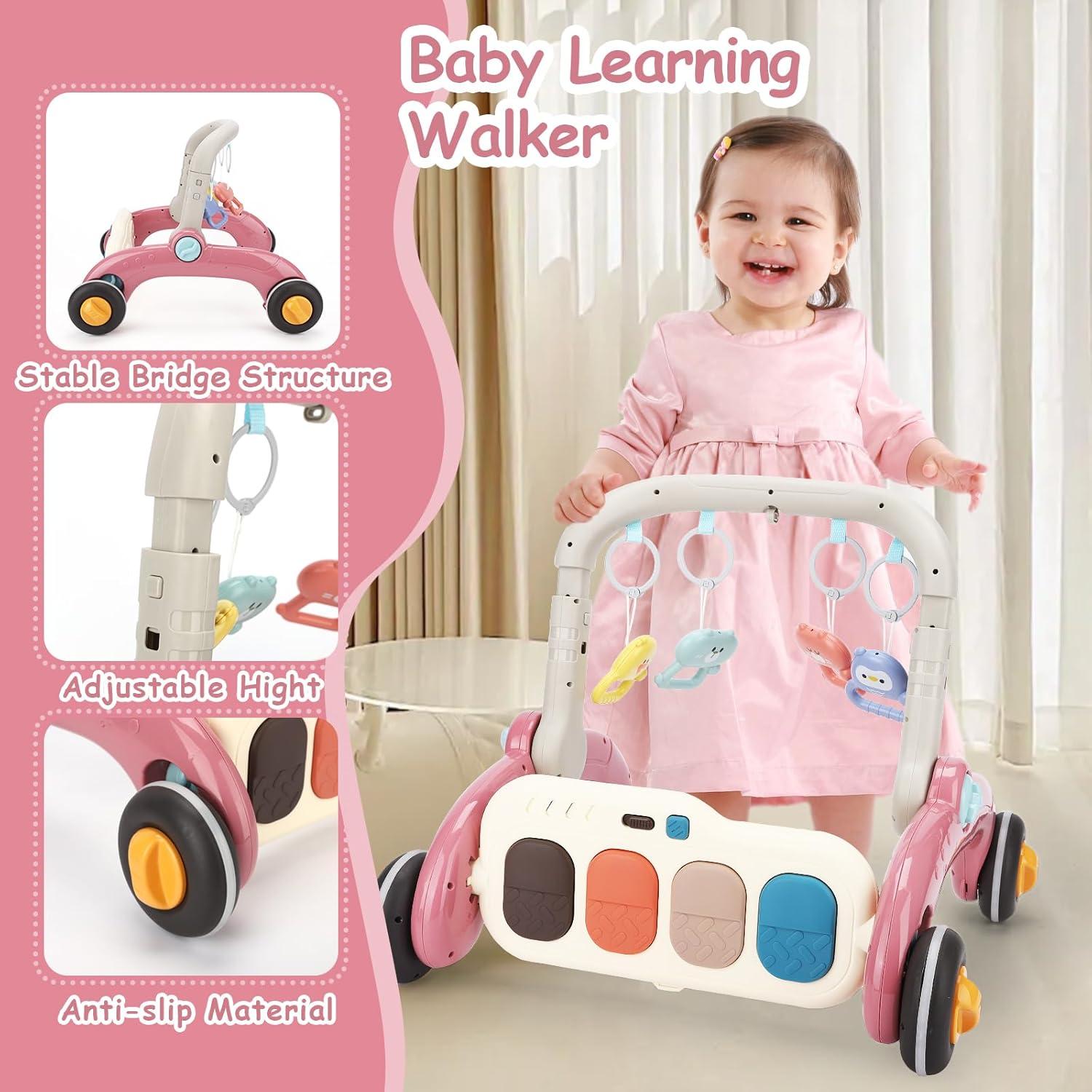 Gimnasio de Juego para Bebés Rosa - Andador y Piano Musical