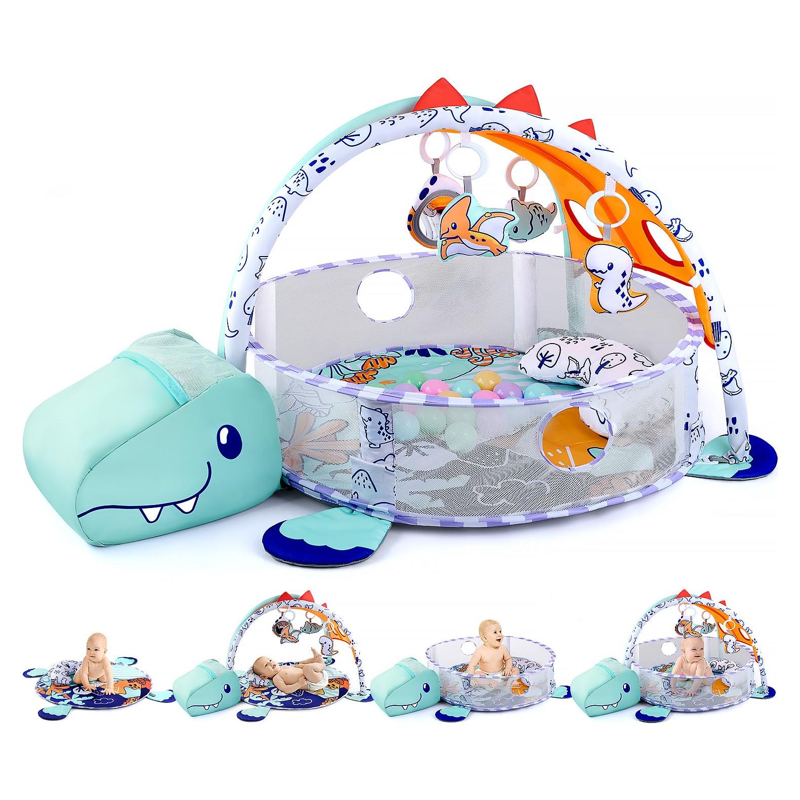 Alfombra de Juego para Bebés PLAY 4-en-1 - Dinosaurios, Lavable