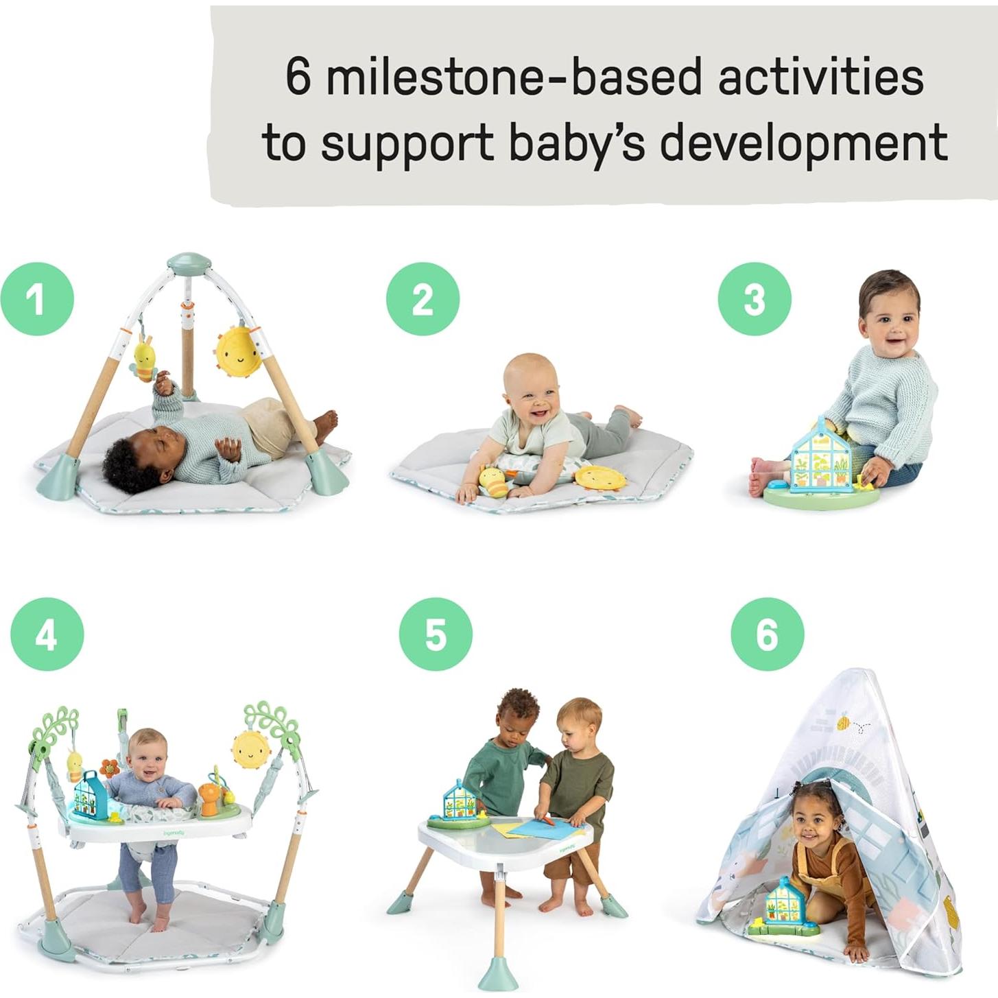 Centro de Hitos Tummy-to-Toes 6-en-1 Ingenuity para Bebés