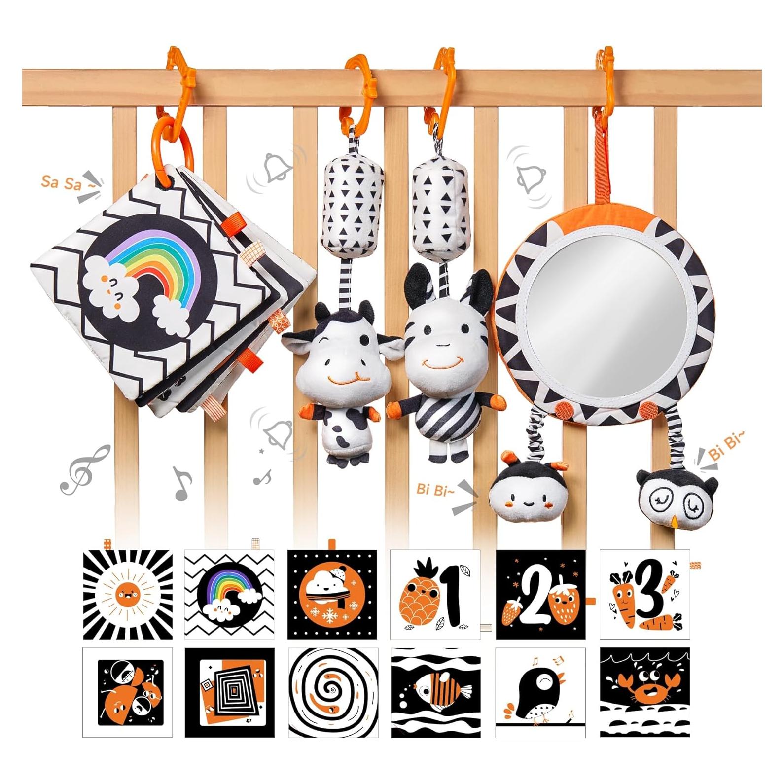 Juguetes para Bebés TUMAMA en Blanco y Negro - Sensorial 0-12 Meses