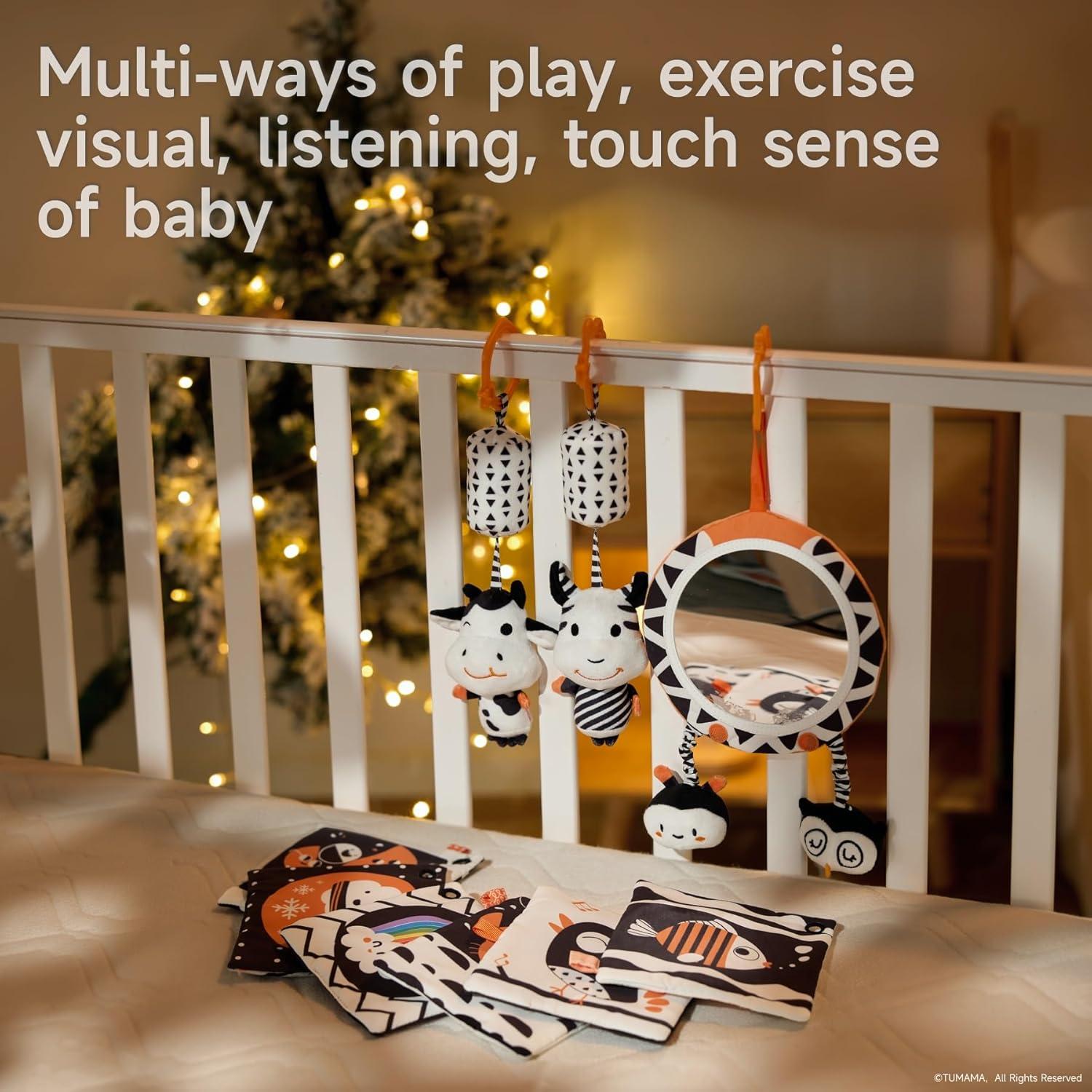 Juguetes para Bebés TUMAMA en Blanco y Negro - Sensorial 0-12 Meses