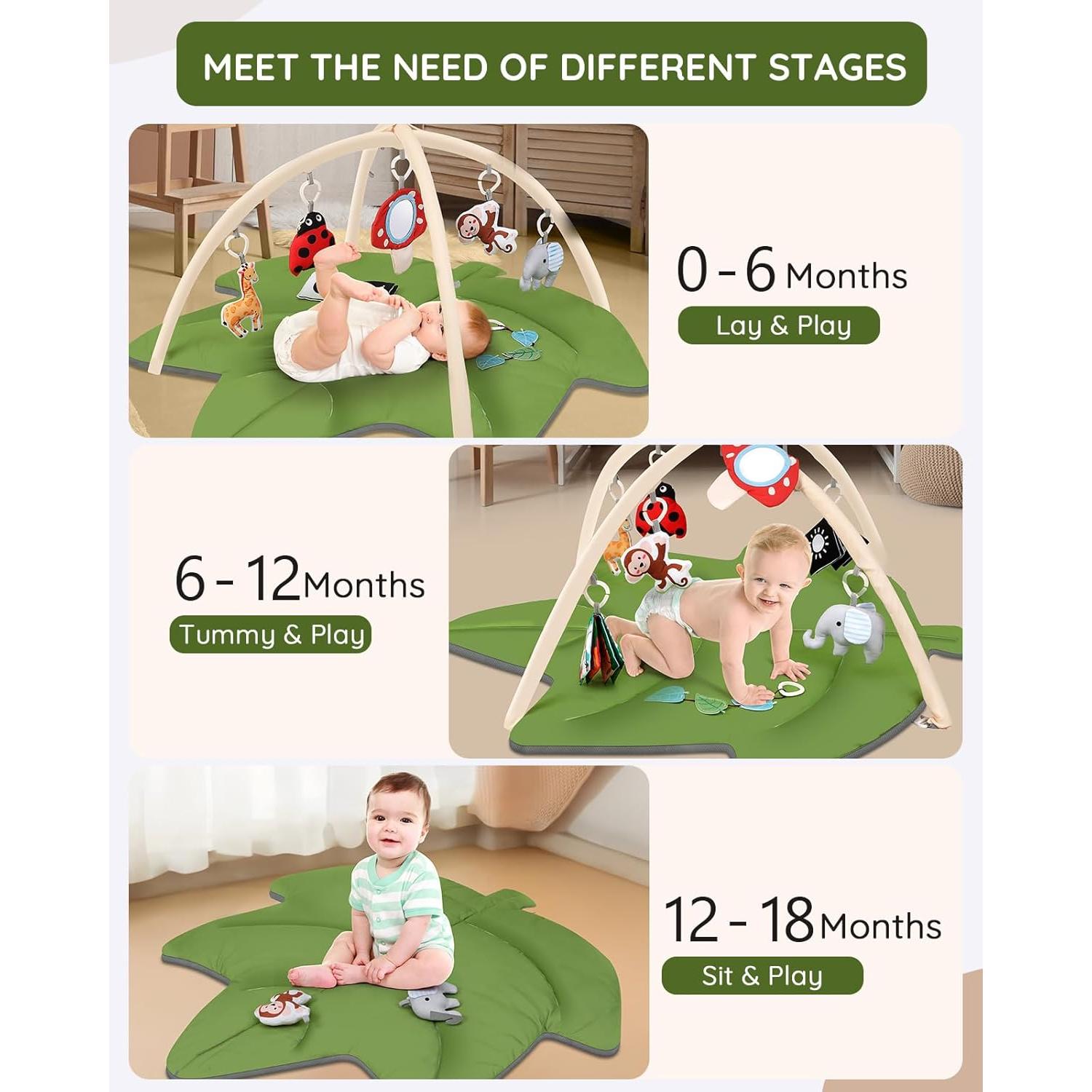 Gimnasio de Juego para Bebés Lilian&Gema - Alfombra de Actividad 111x112cm