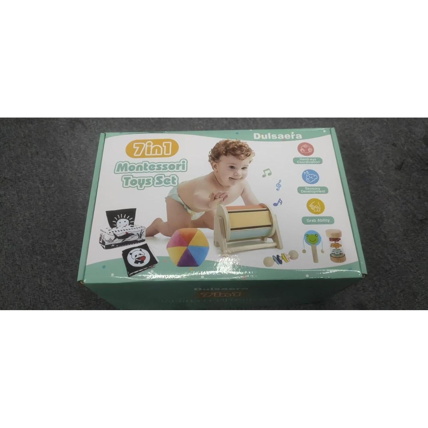 Set de Juguetes Montessori Dulsaera 7 en 1 para Bebés 0-6 Meses