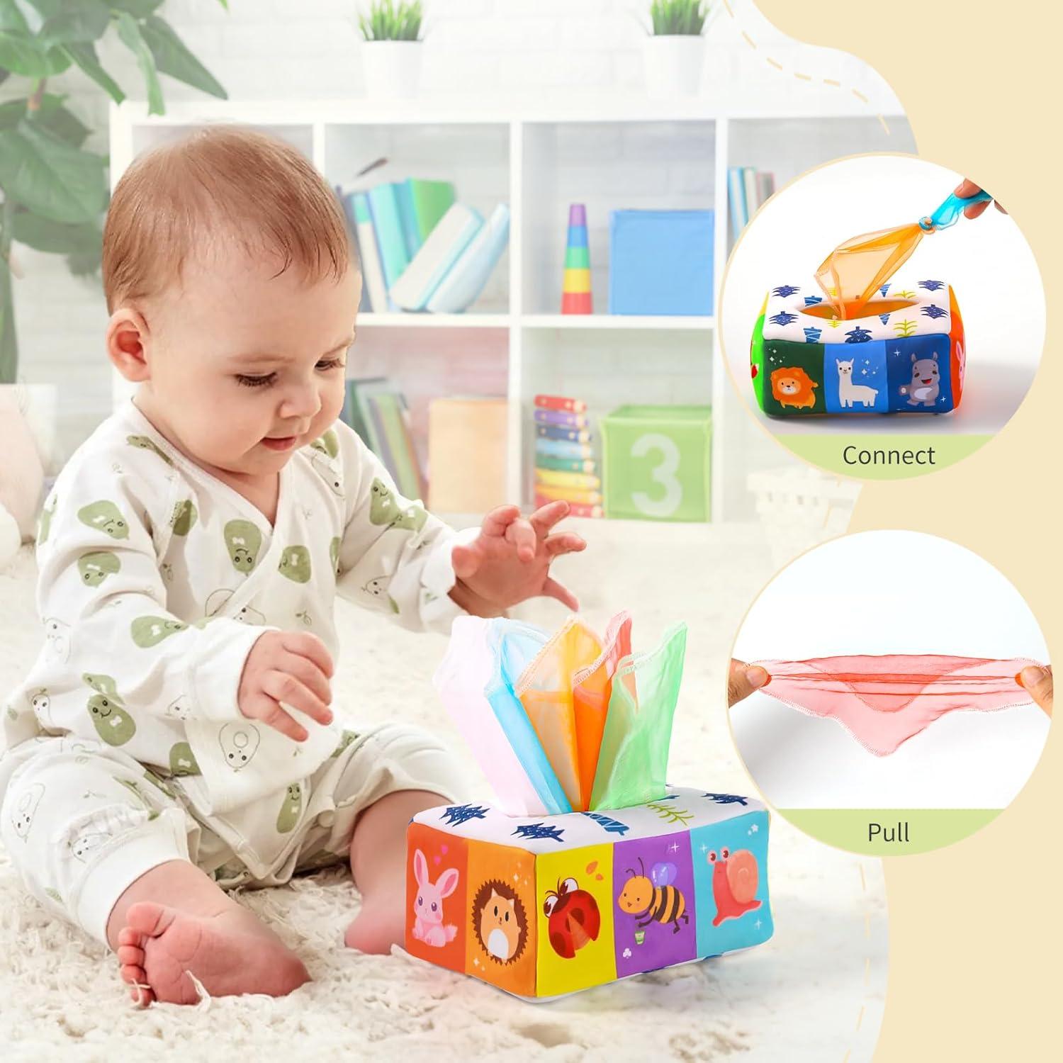 Toyssa Juguetes Educativos de Madera 6 en 1 para Bebés 0-6 Meses