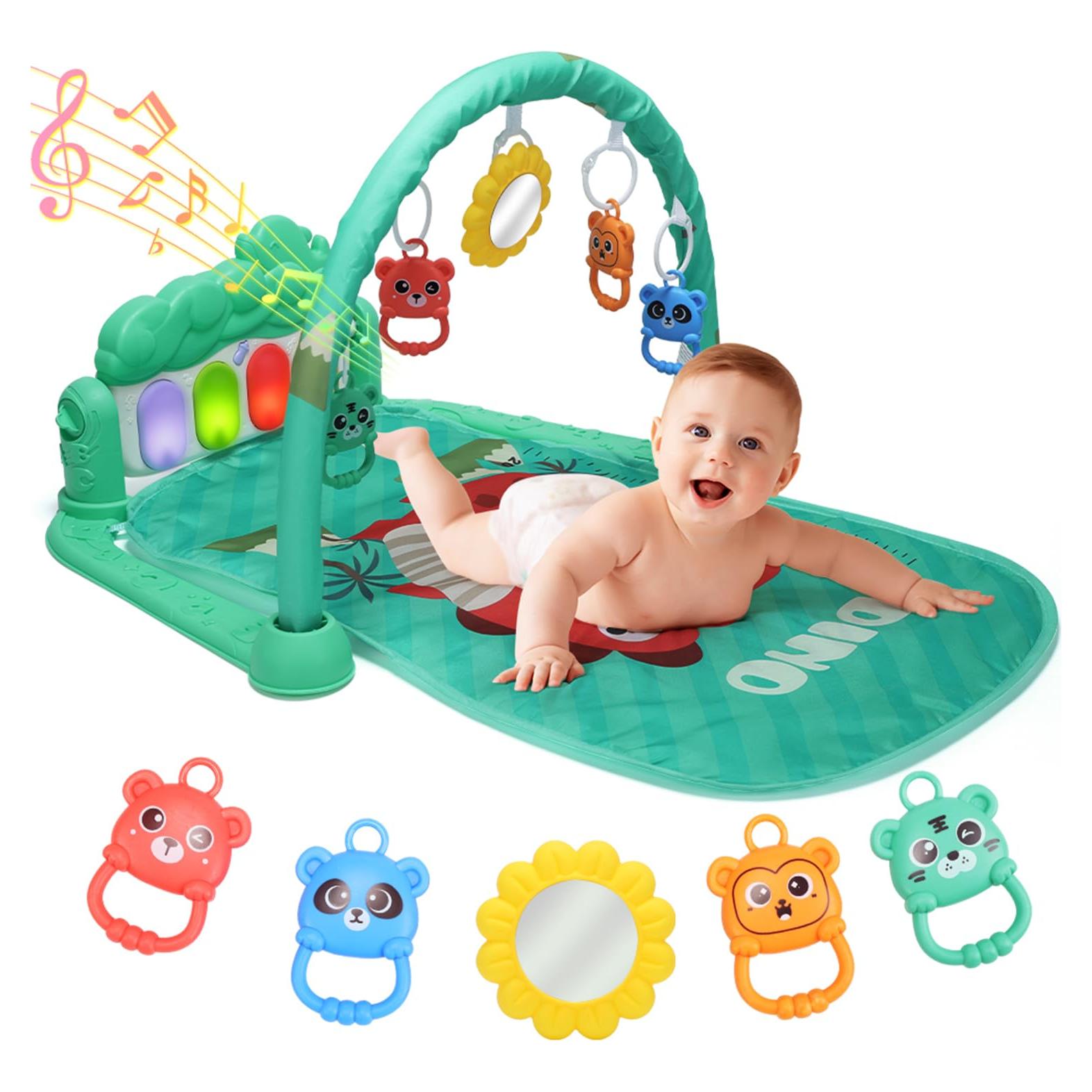 Alfombra de Juego para Bebés con Piano Musical y Luces Verde