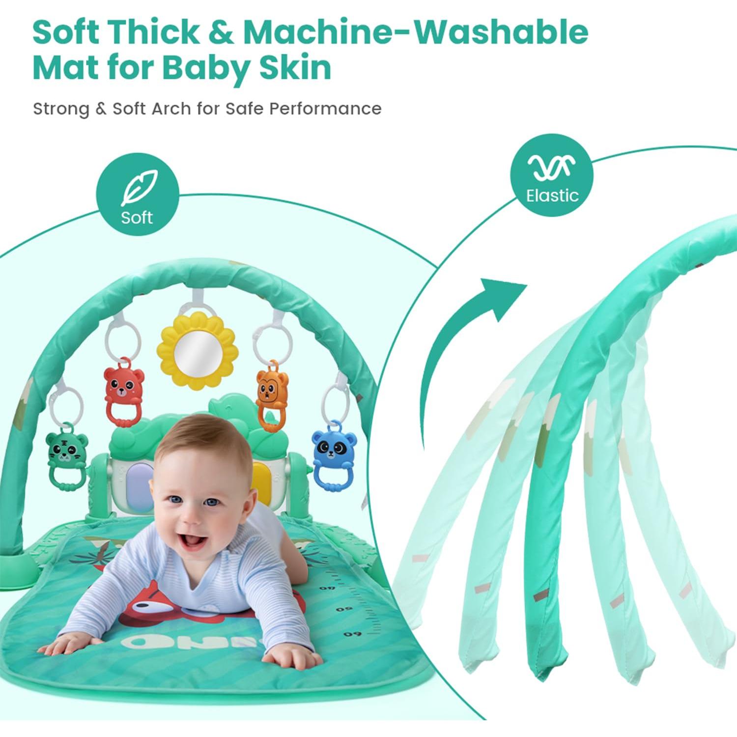 Alfombra de Juego para Bebés con Piano Musical y Luces Verde