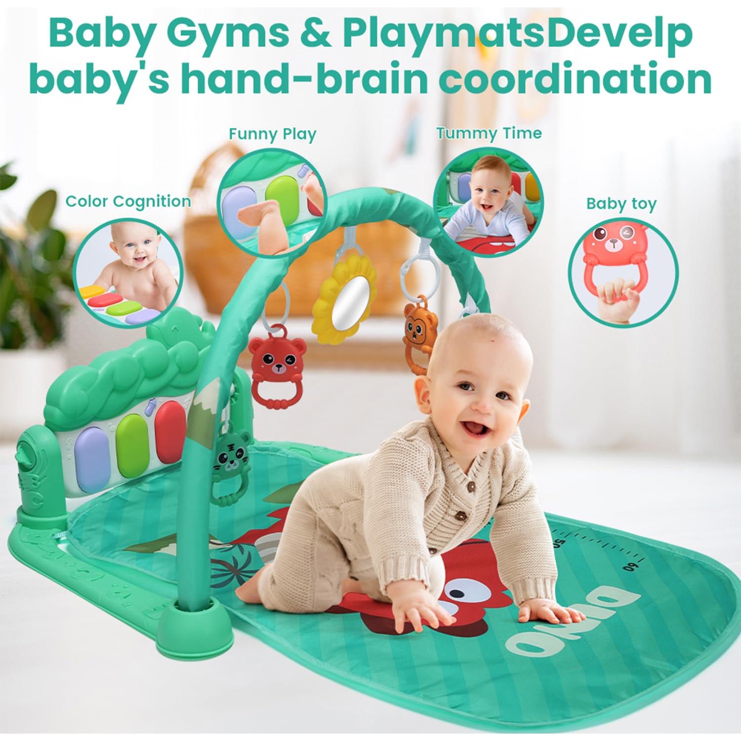 Alfombra de Juego para Bebés con Piano Musical y Luces Verde