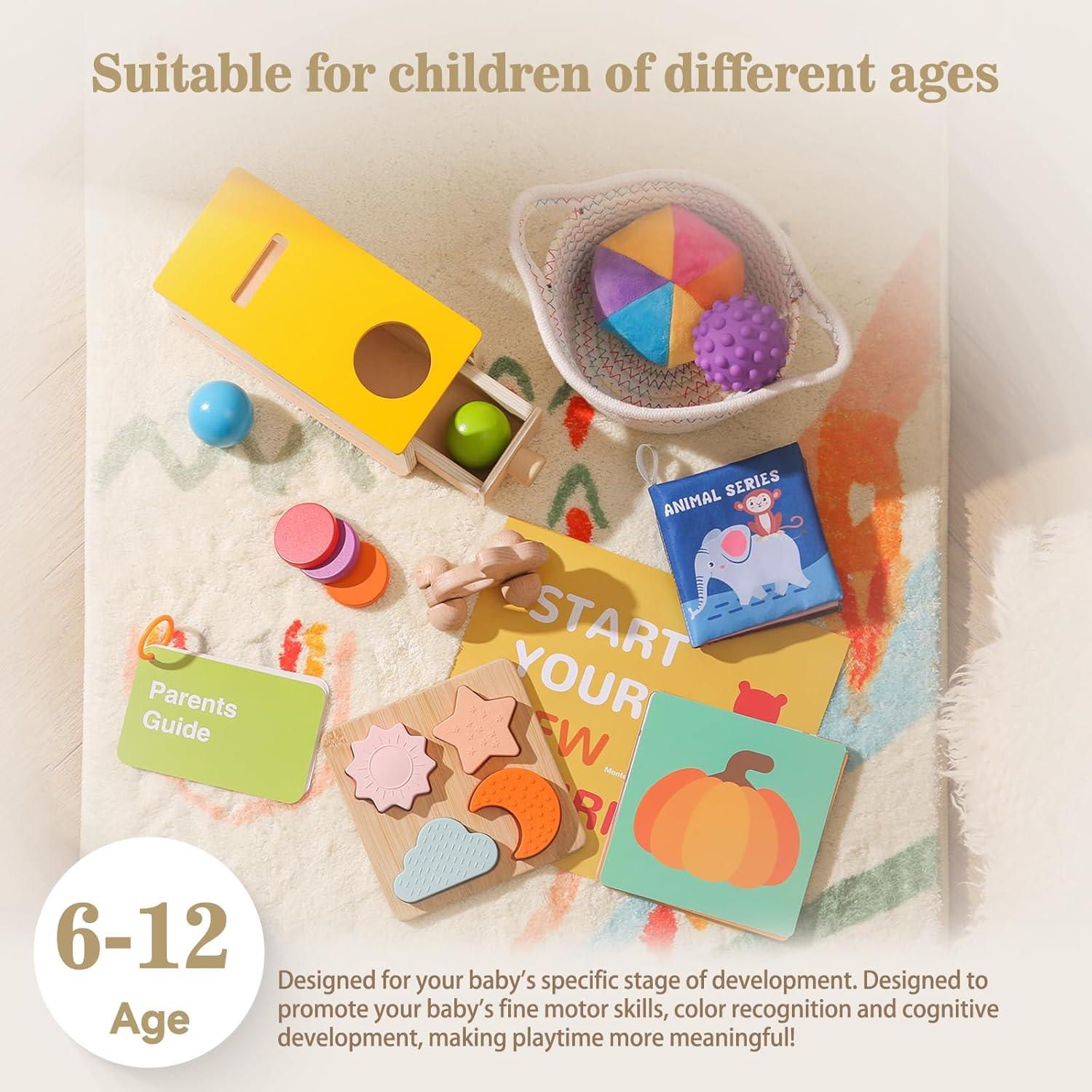 Juguetes Montessori para Bebés 6-12 Meses Set Educativo Madera