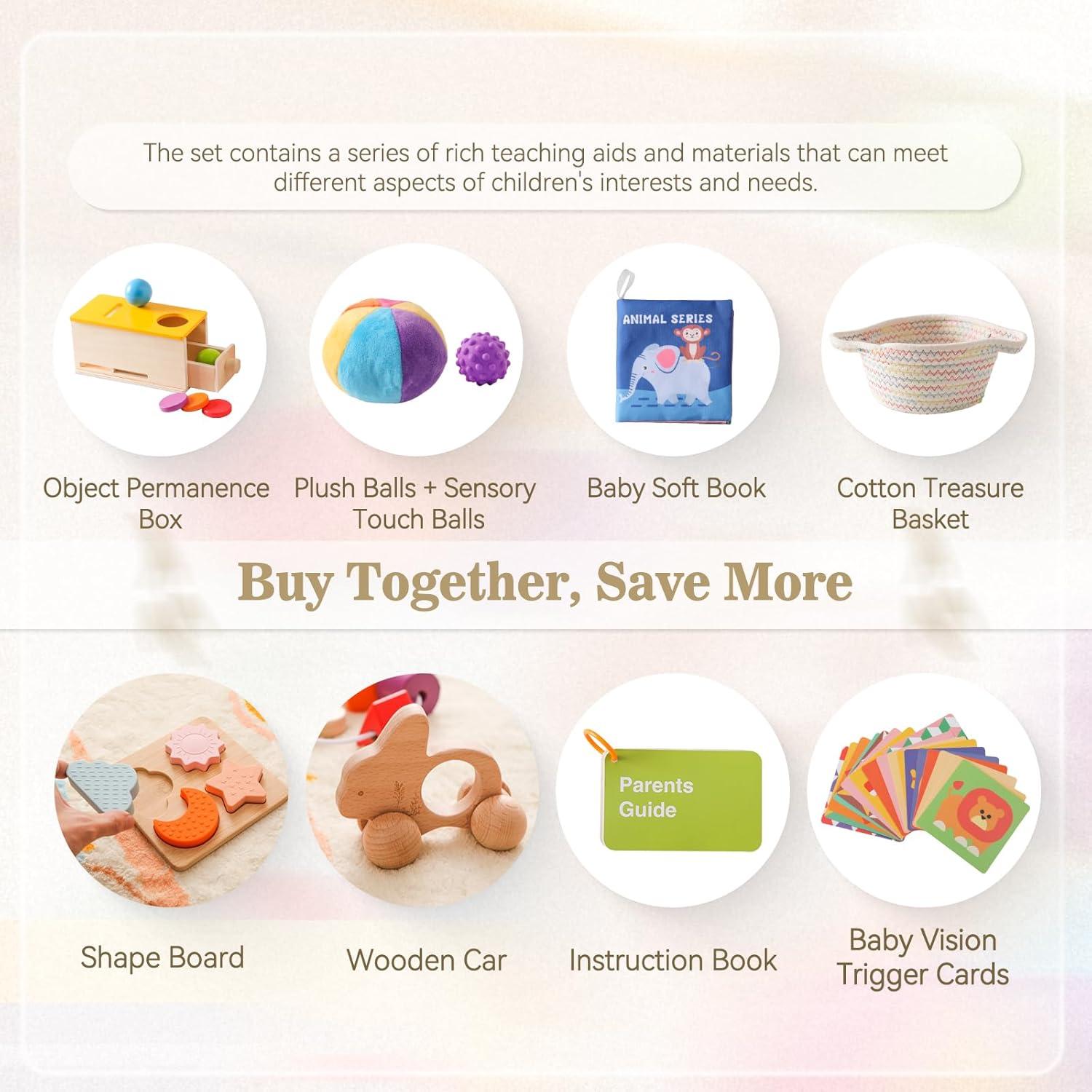 Juguetes Montessori para Bebés 6-12 Meses Set Educativo Madera