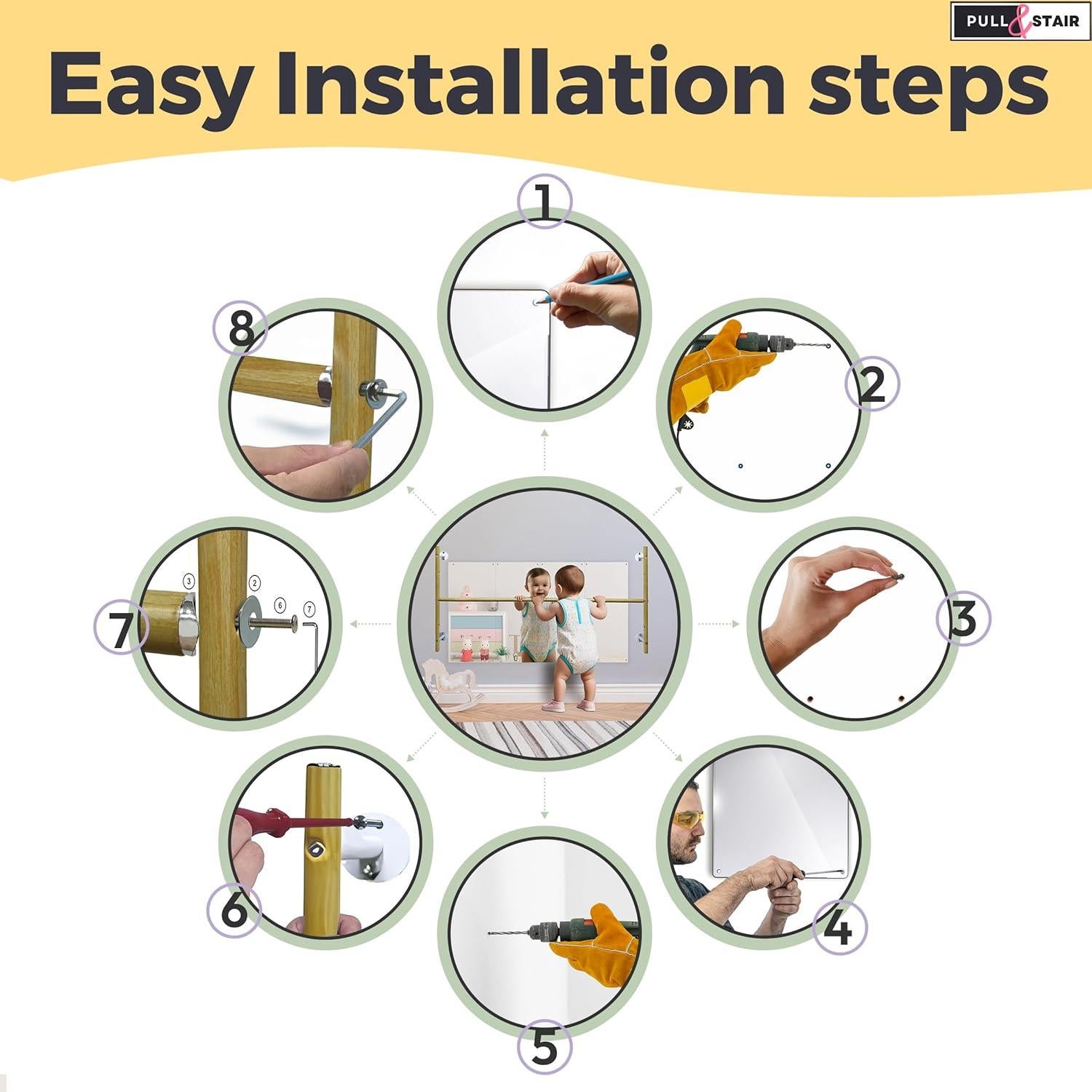 Juego de Espejo de Coordinación Montessori Pull and Stair 1.22m