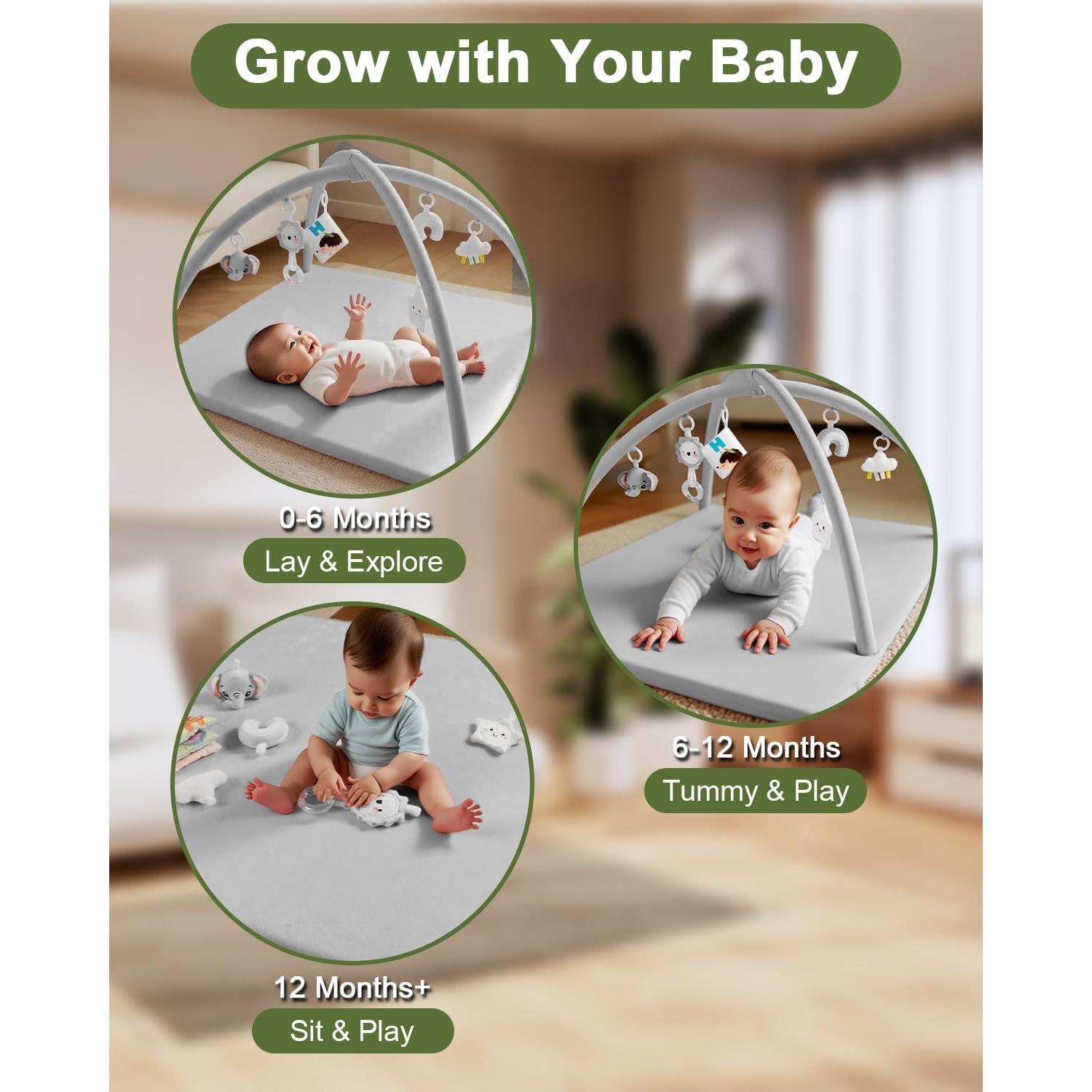 Gimnasio de Juego para Bebés JINAN - Alfombra Suave Antideslizante