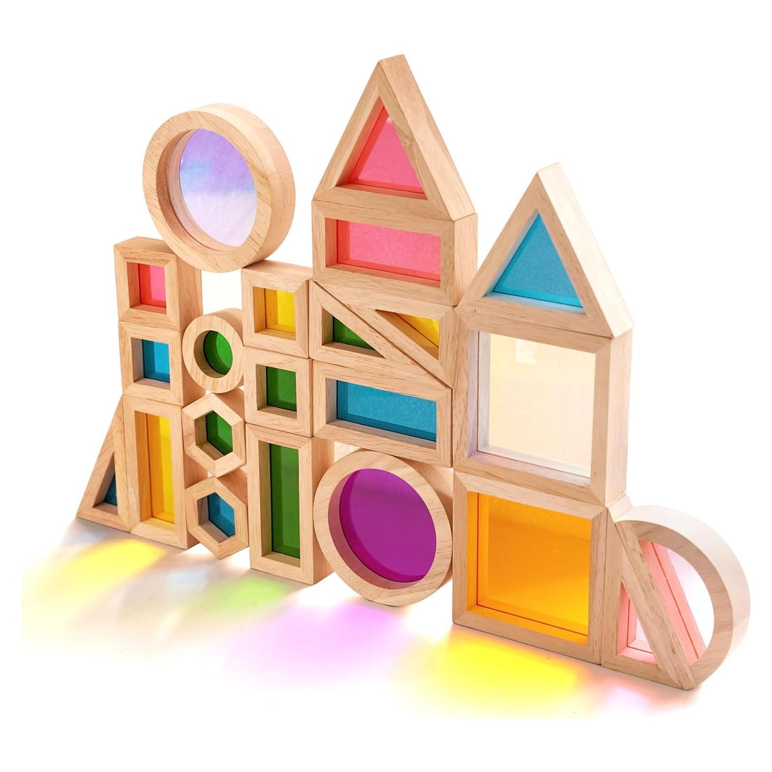 Bloques de Construcción de Madera Arcoíris Agirlgle 32 Pcs