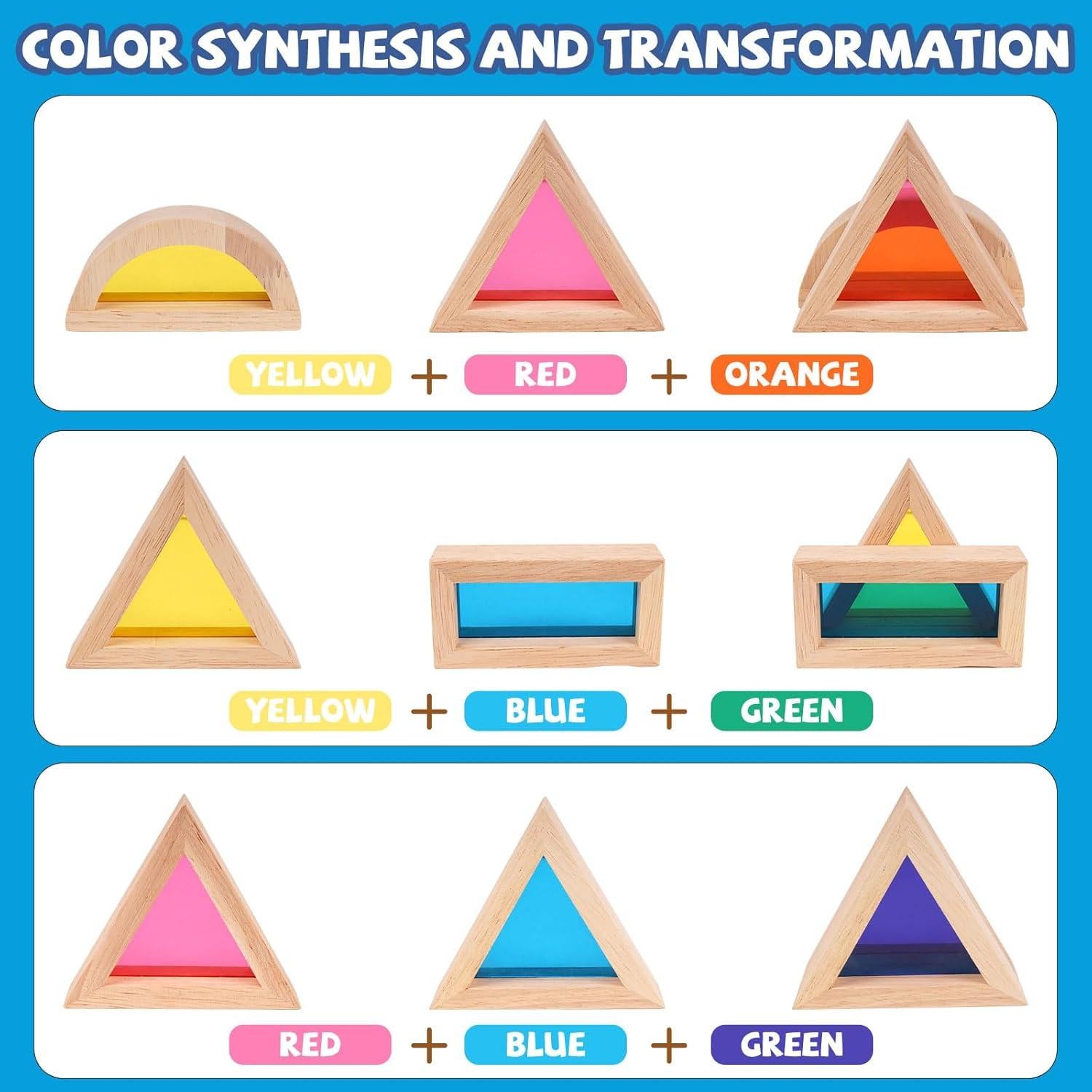 Bloques de Construcción de Madera Arcoíris Agirlgle 32 Pcs