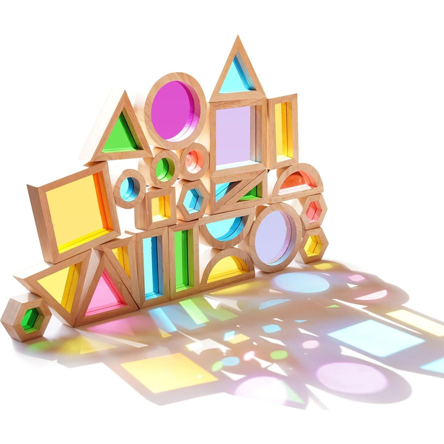 Bloques de Construcción de Madera Arcoíris Agirlgle 32 Pcs